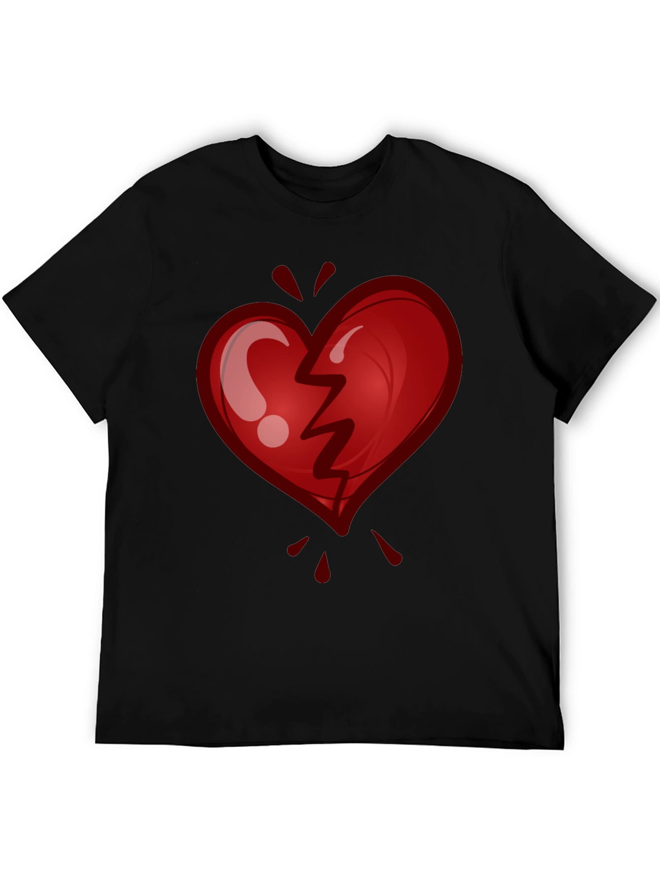 Black Broken Heart Graphic Tee - Stylish & Trendy view 5