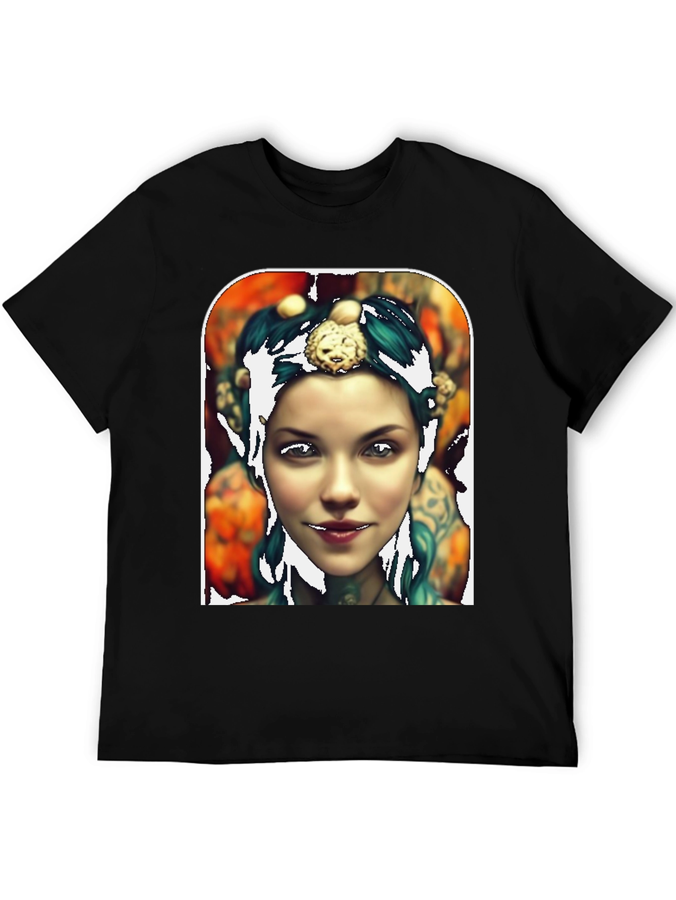 Black Artistic Portrait Tee - Unique Graphic Print view 5