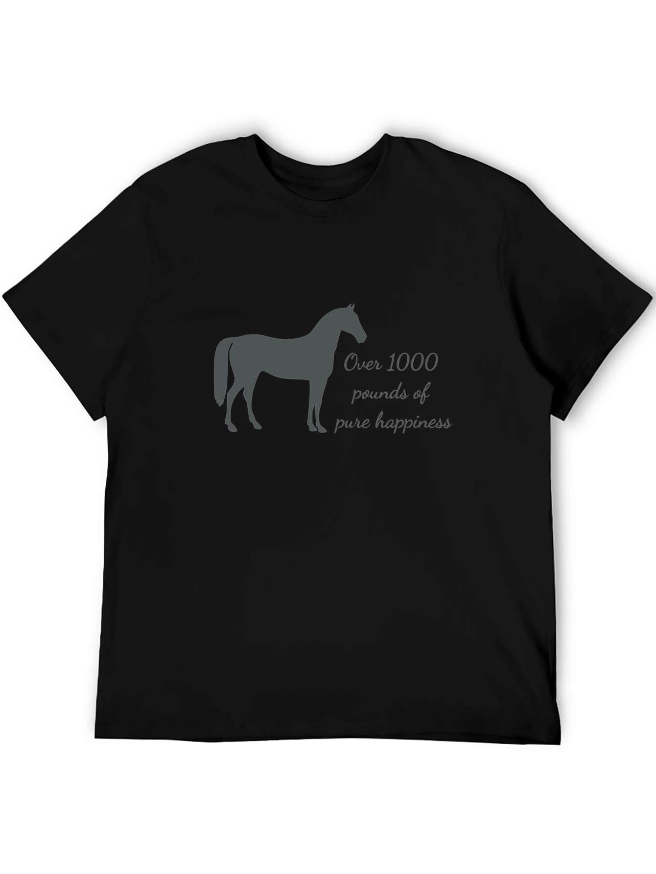 Black Horse Lover T-Shirt: Over 1000 Pounds of Happiness view 5