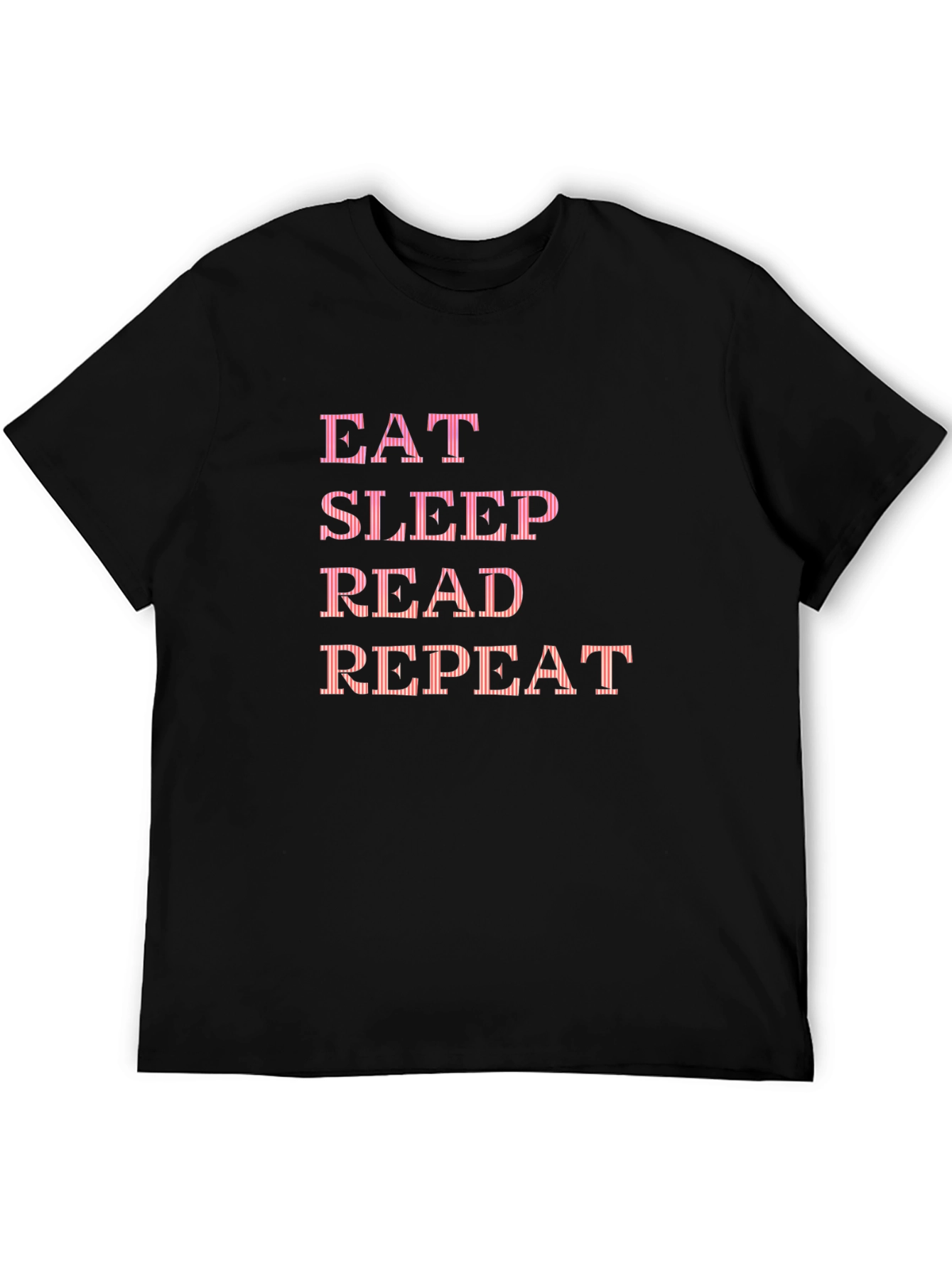 Black Eat Sleep Read Repeat Graphic Tee view 5