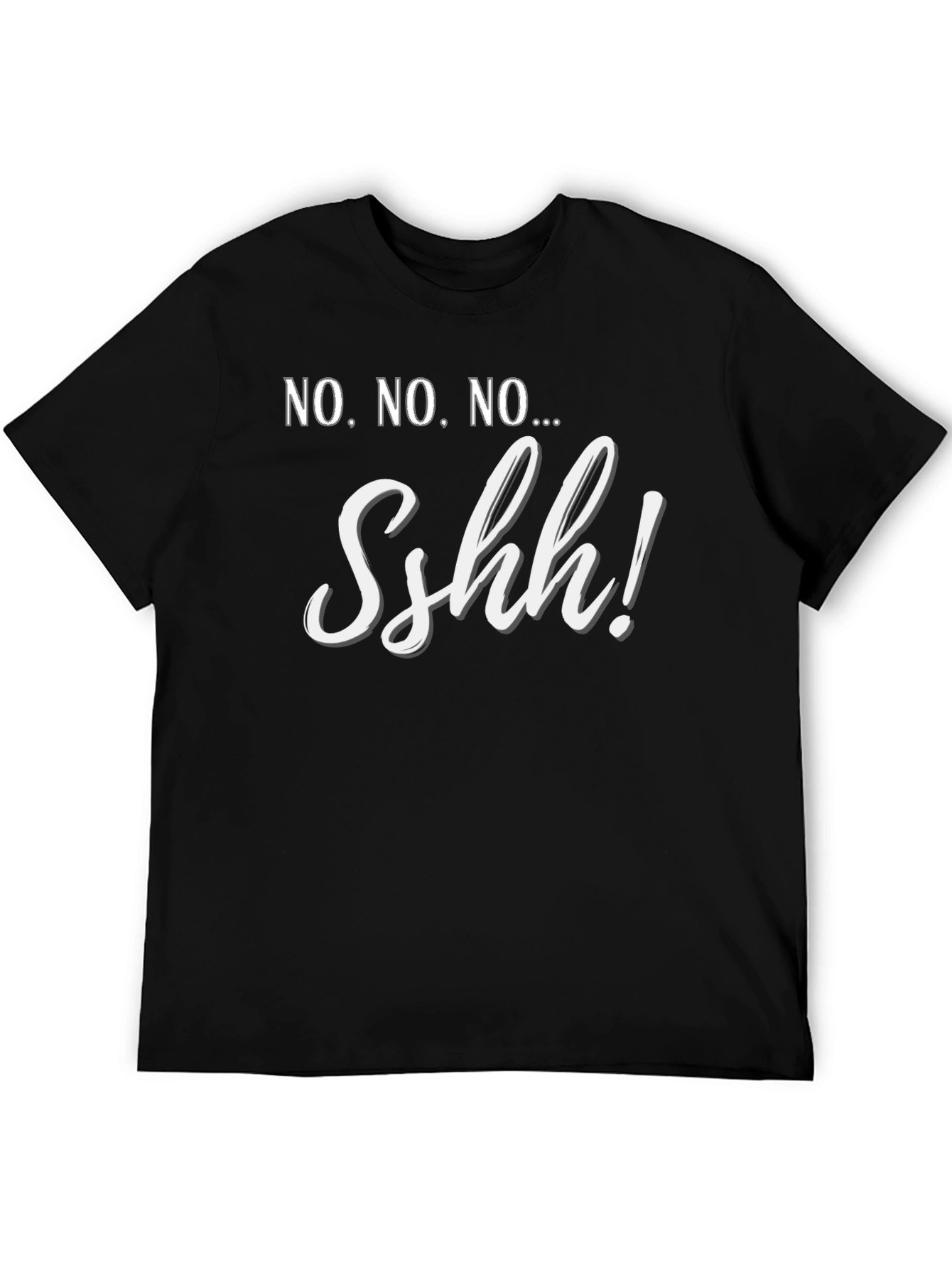 Black Sshh! Graphic T-Shirt - Trendy Statement Tee view 5