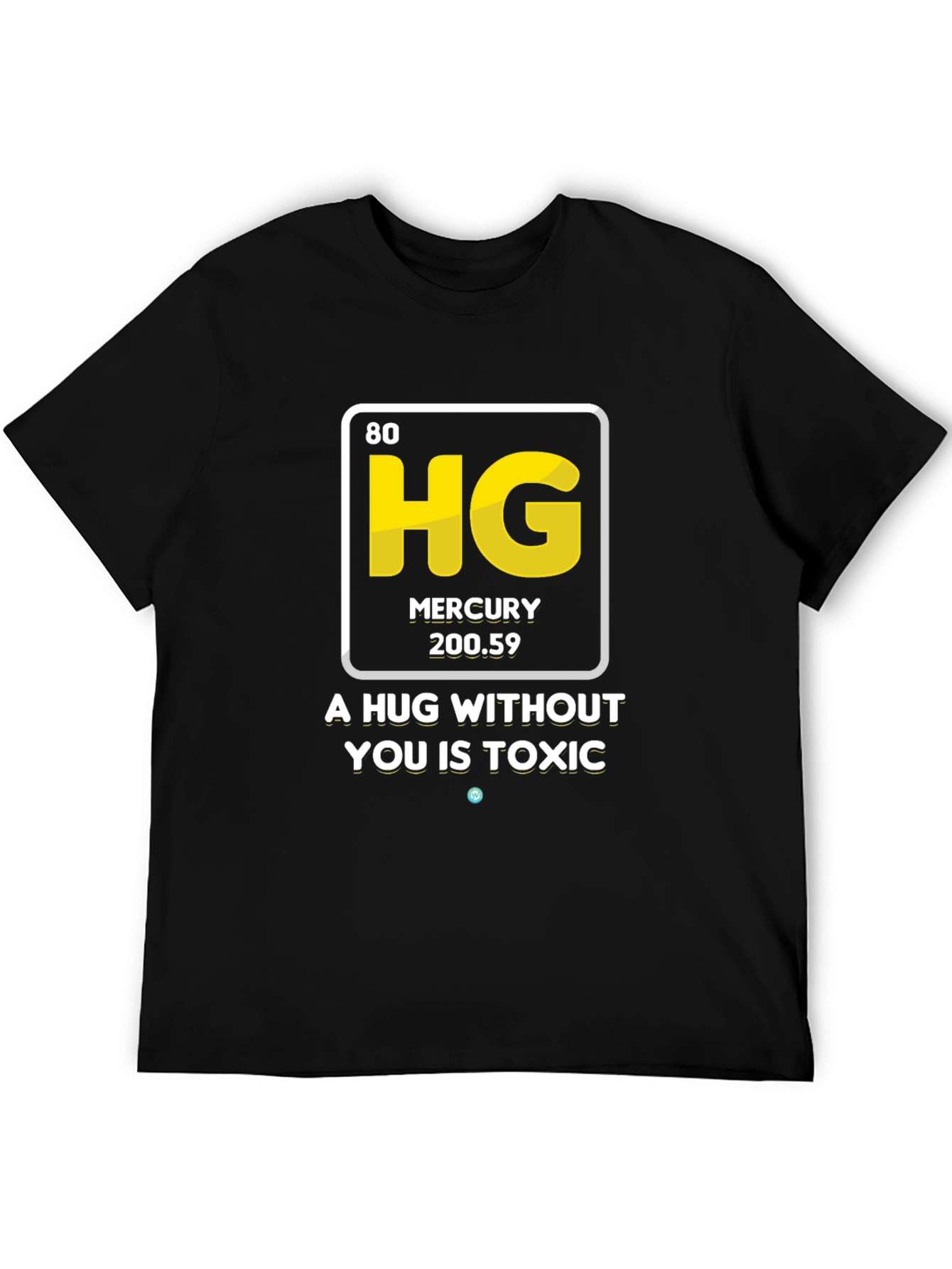 Black Mercury Hug T-Shirt - Funny Chemistry Tee view 5
