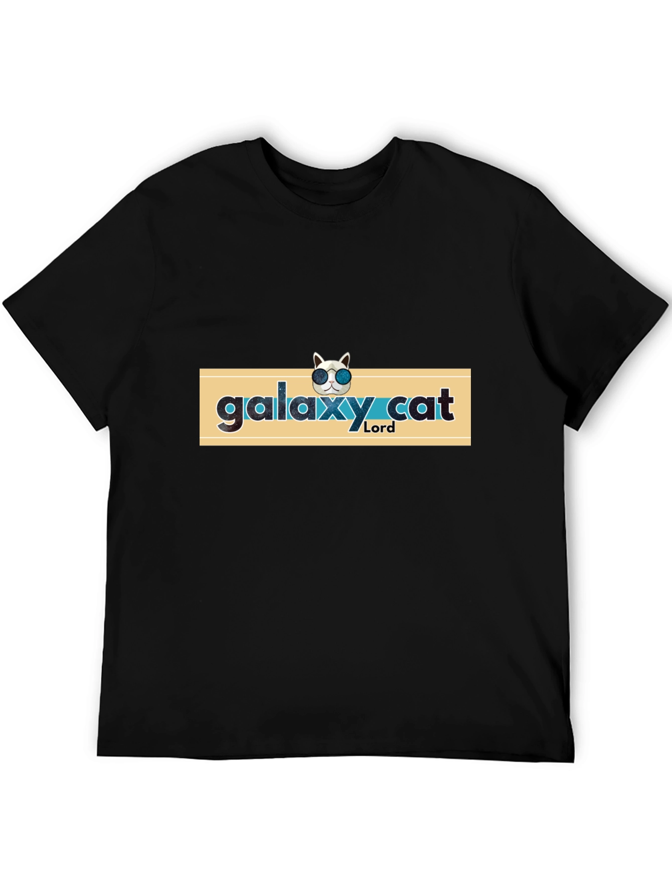Black Galaxy Cat Lord T-Shirt - Cool Cosmic Graphic Tee view 5