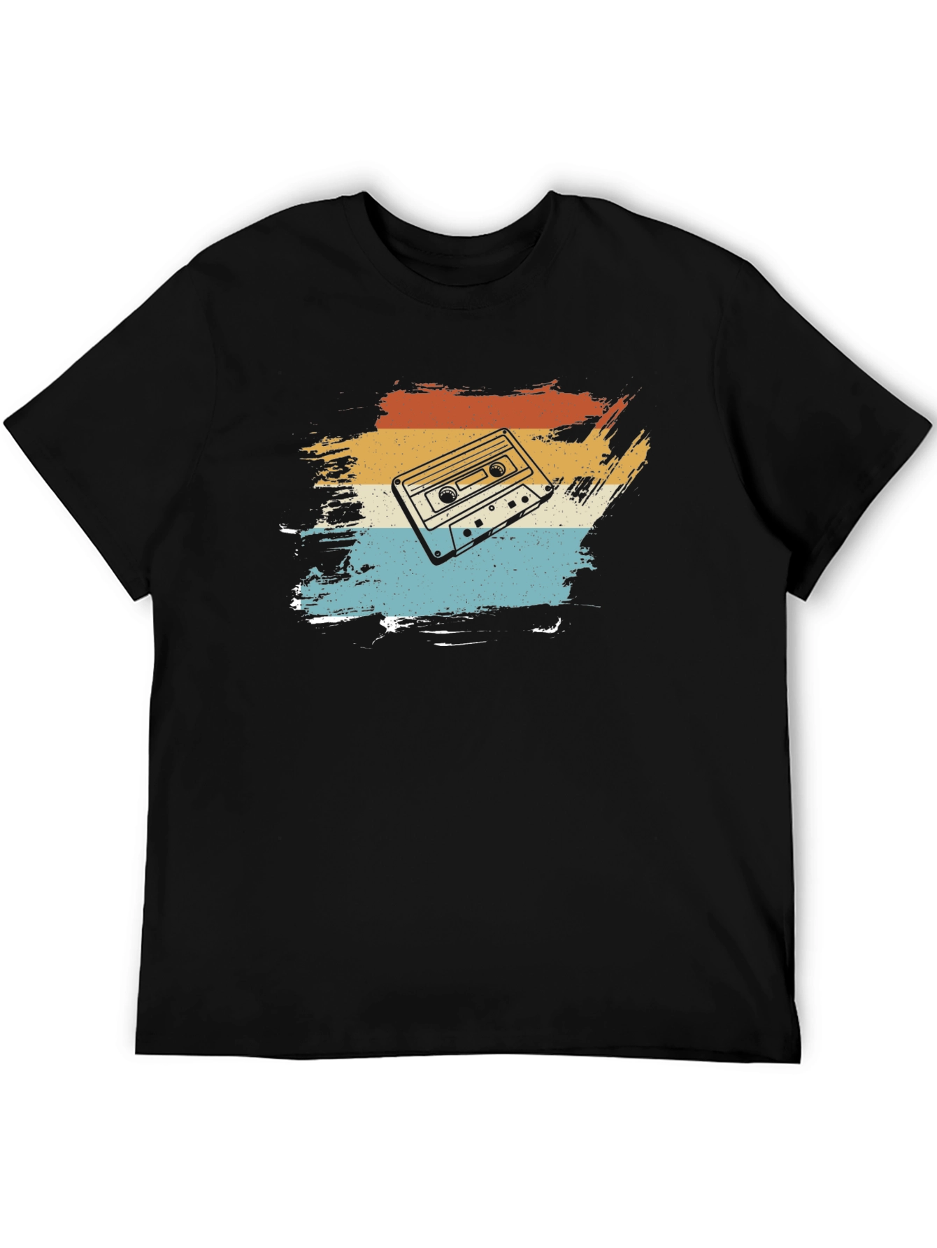 Black Retro Cassette Tape Graphic T-Shirt view 5