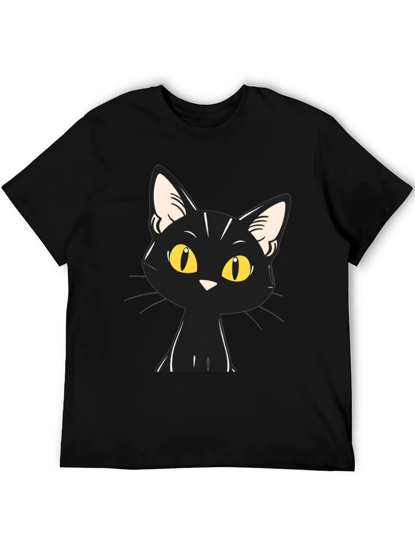 Black Black Cat Graphic Tee - Unisex Cotton T-Shirt view 5