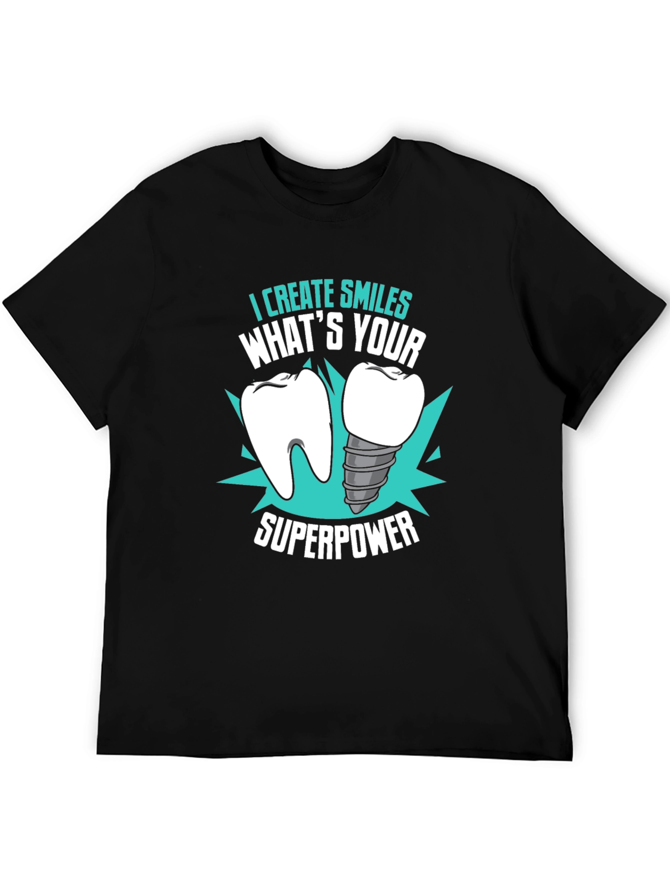 Black Dental Superpower T-Shirt - Dentist Gift view 5