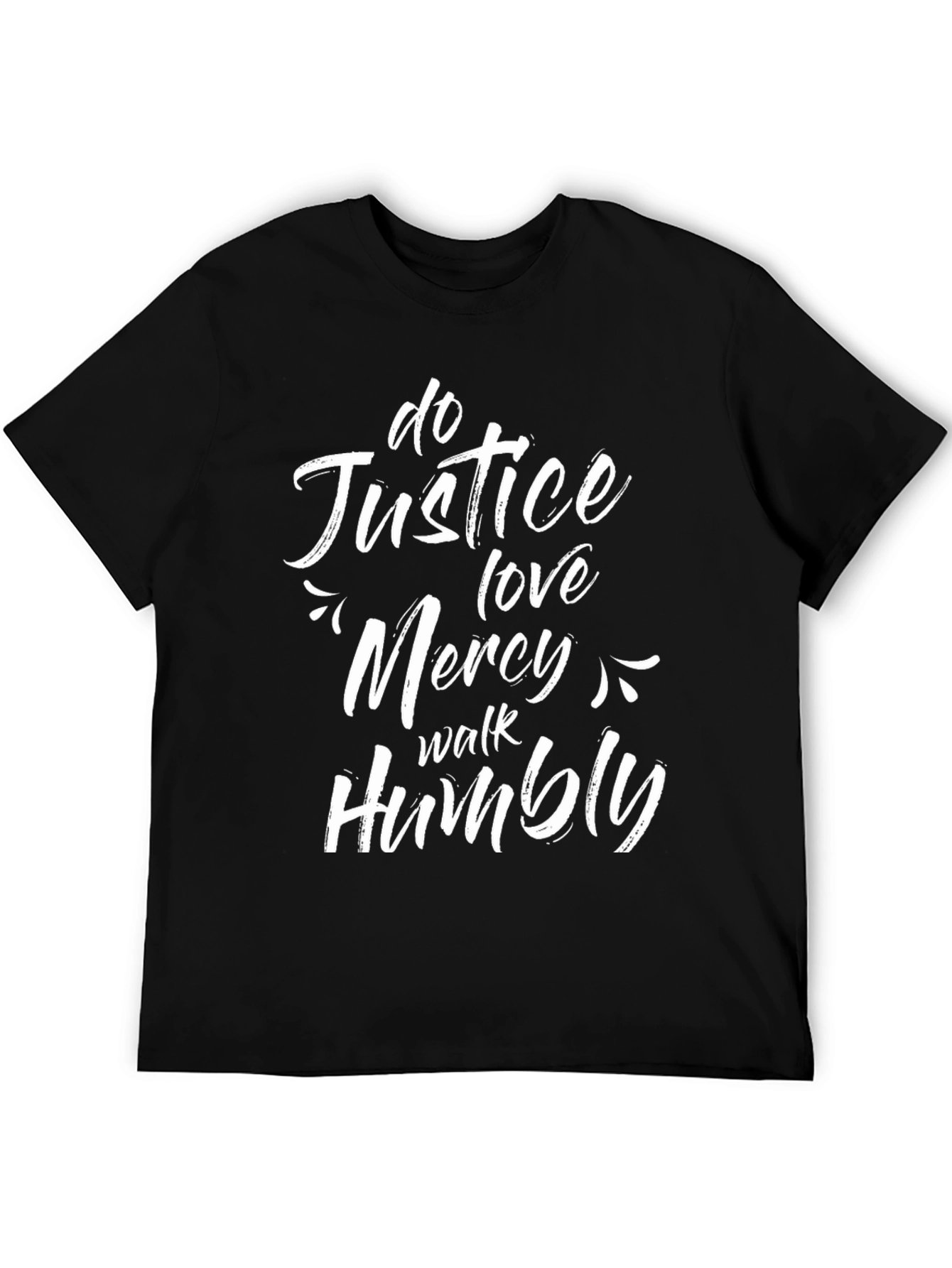 Black Justice, Love, Mercy, Humility Black T-Shirt view 5