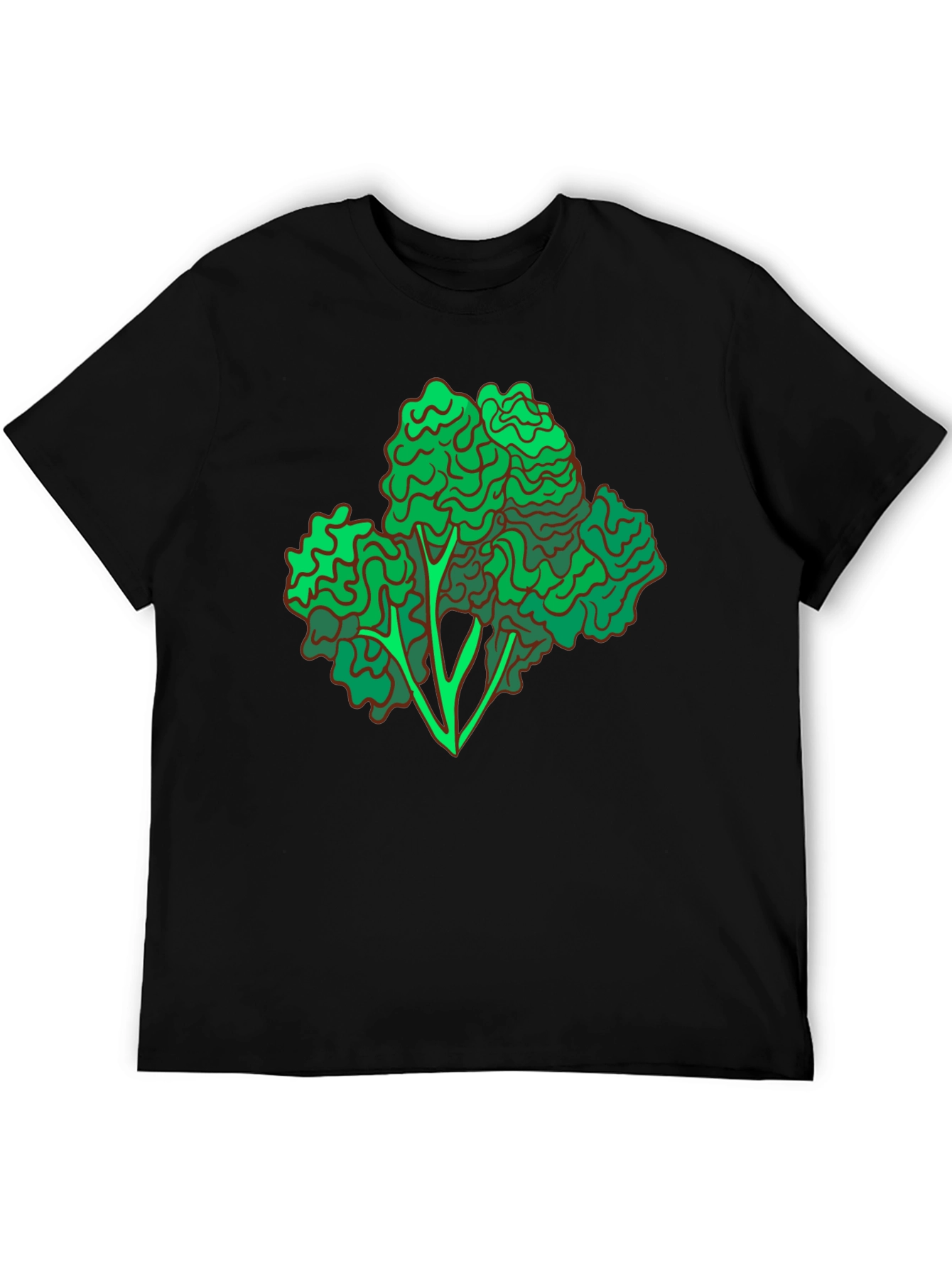 Black Broccoli Graphic Print Black T-Shirt view 5