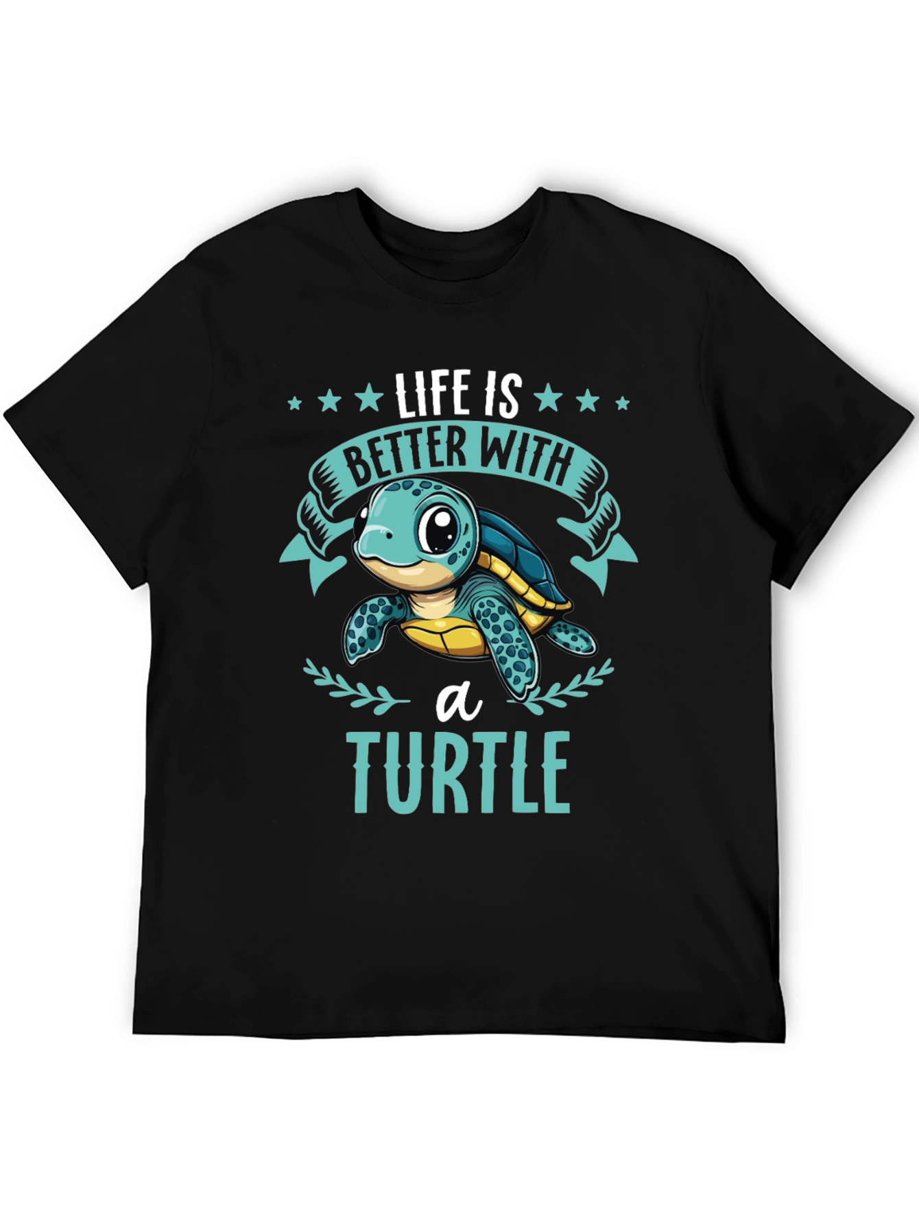 Black Life is Better with a Turtle Graphic T-Shirt view 5