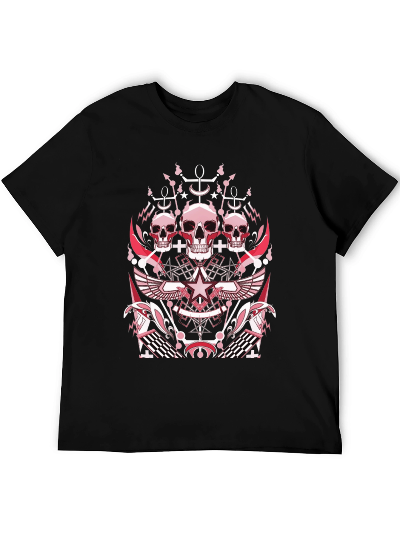Black Skull Graphic Print T-Shirt view 5