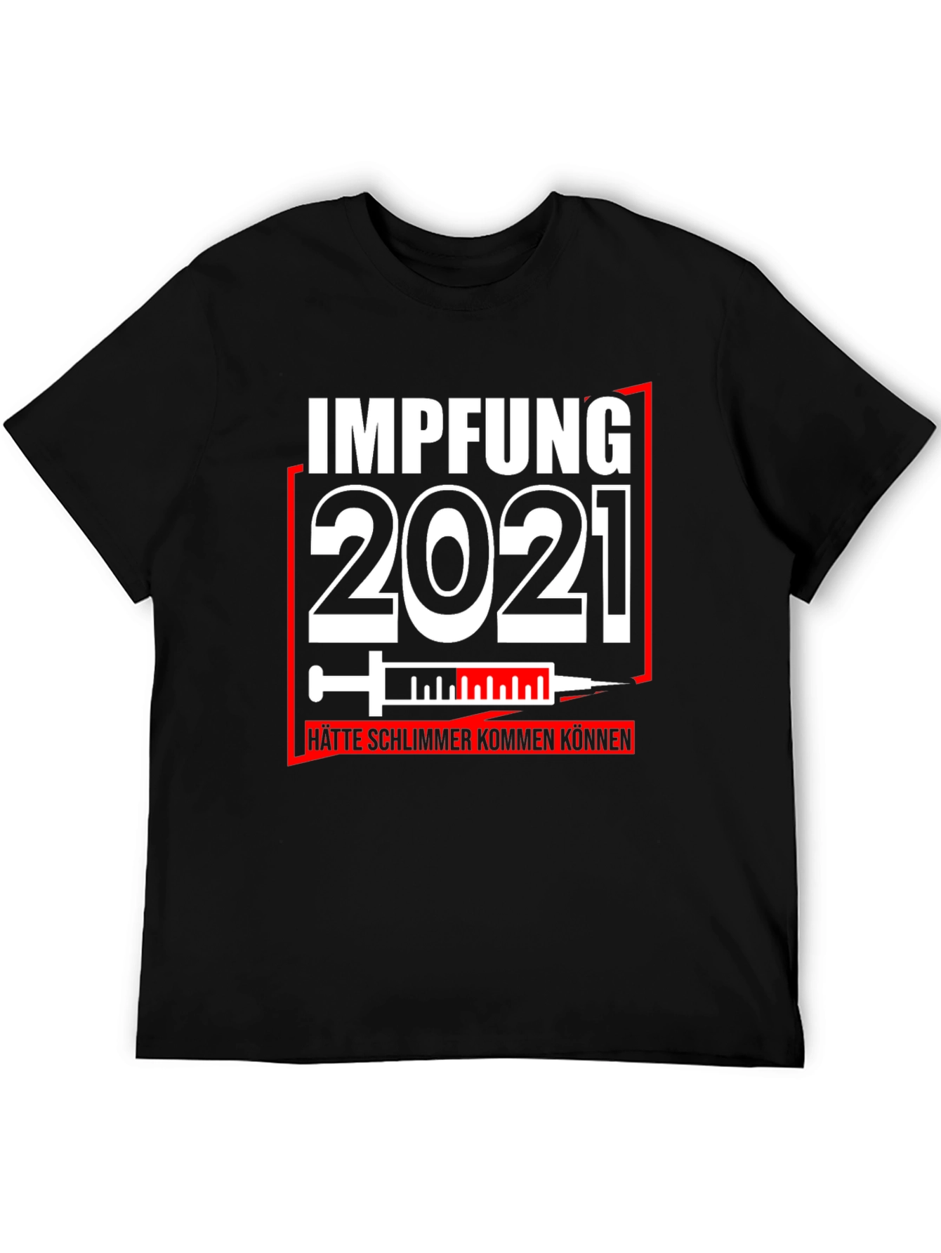 Black Impfung 2021 Graphic Tee - Vaccine Humor T-Shirt view 5