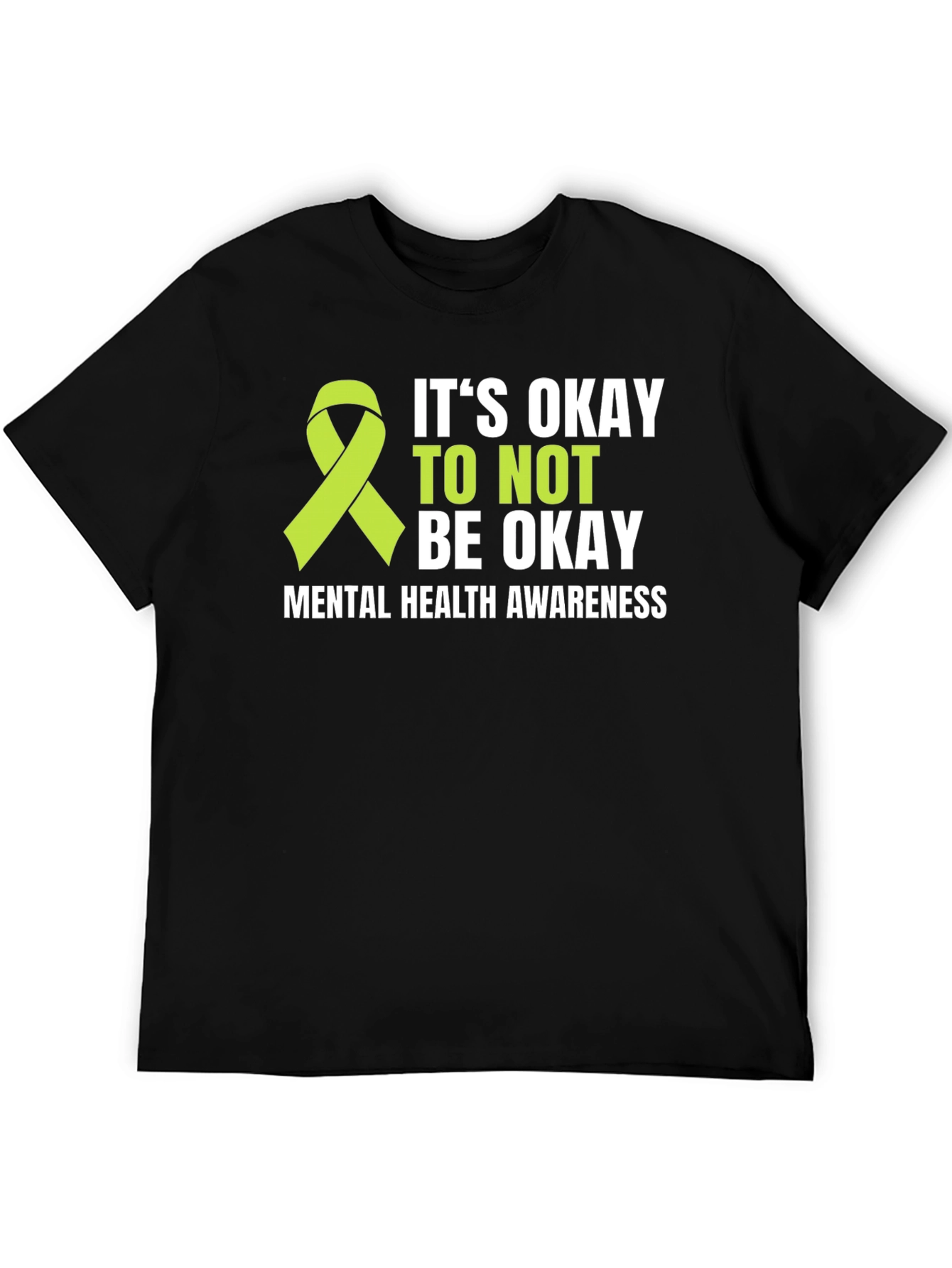 Black Mental Health Awareness T-Shirt - It's Okay to Not Be Okay view 5