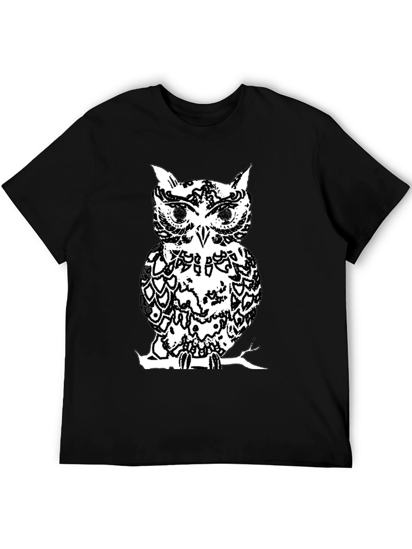 Black Black Owl Graphic Tee - Stylish Men's T-Shirt view 5
