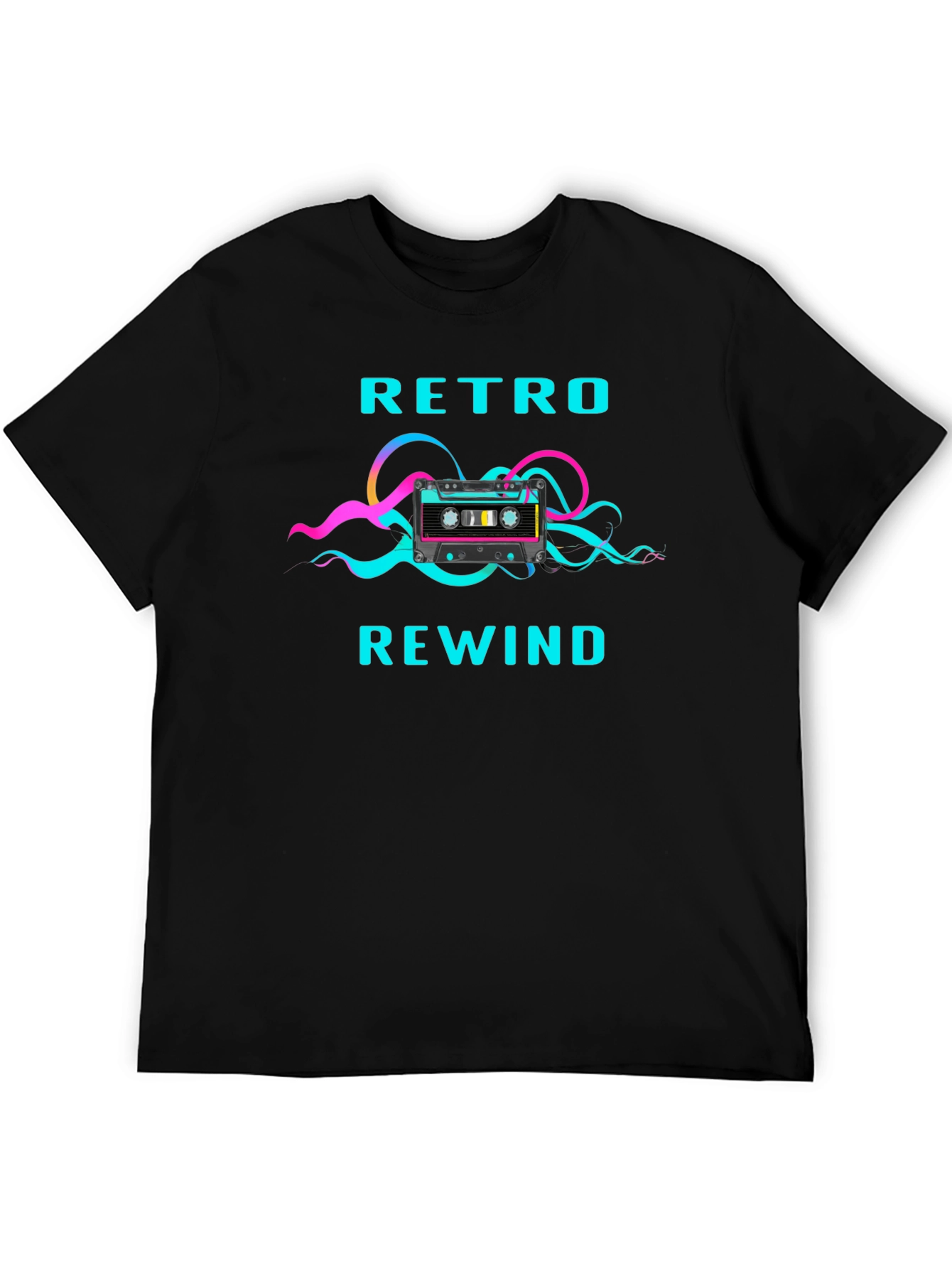 Black Retro Rewind Graphic Tee view 5