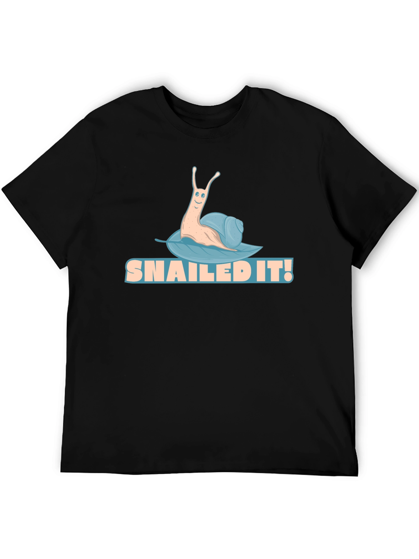Black Snailed It! Funny Snail Graphic Tee view 5