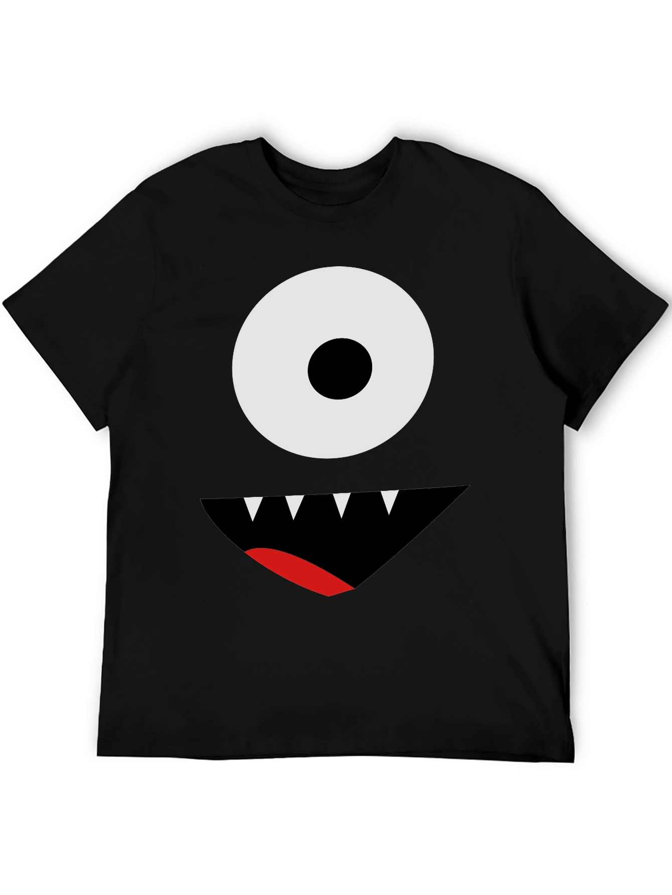 Black One-Eyed Monster Graphic Tee - Black Cotton T-Shirt view 5