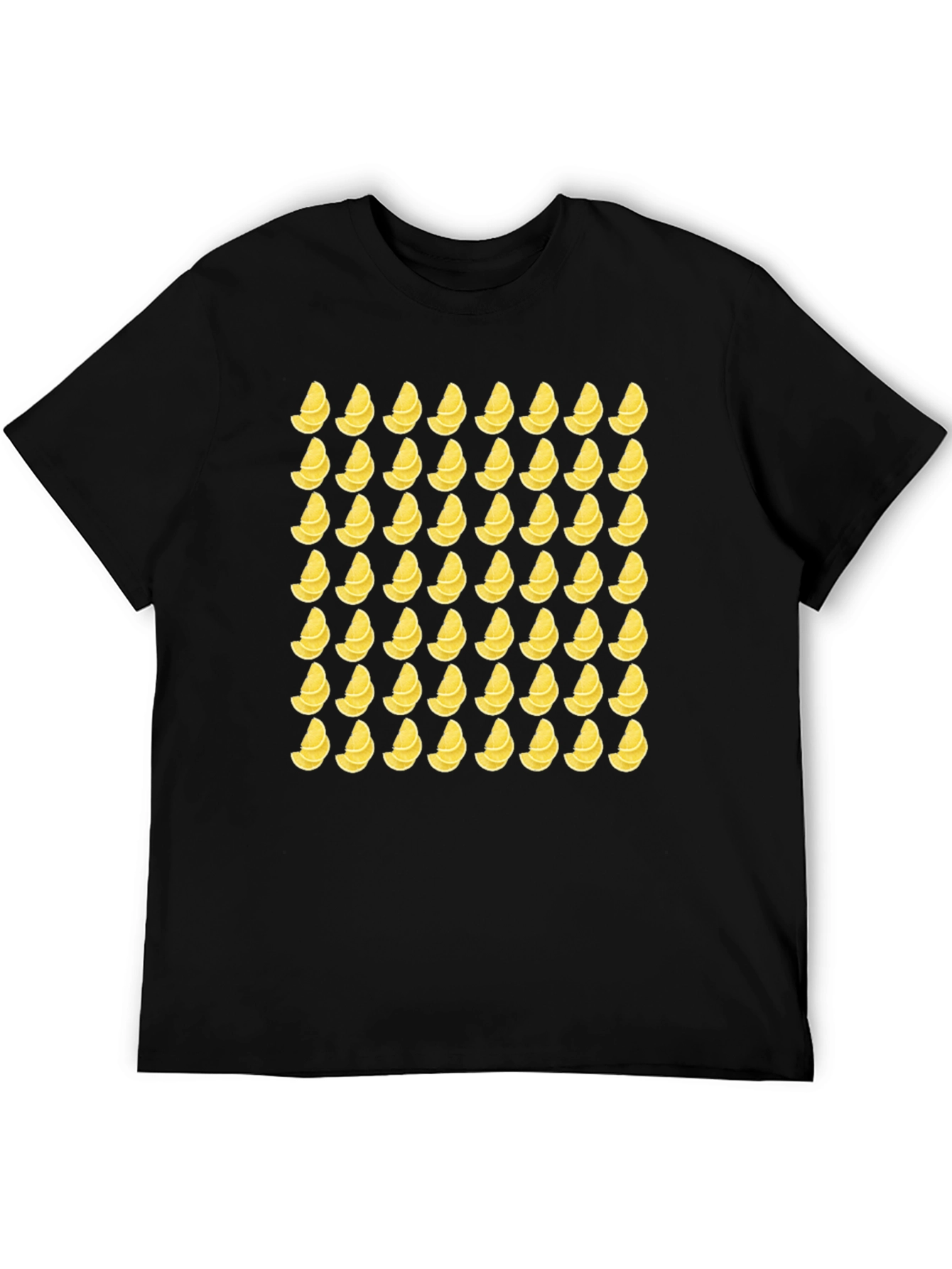 Black Lemon Slice Pattern T-Shirt - Black view 5