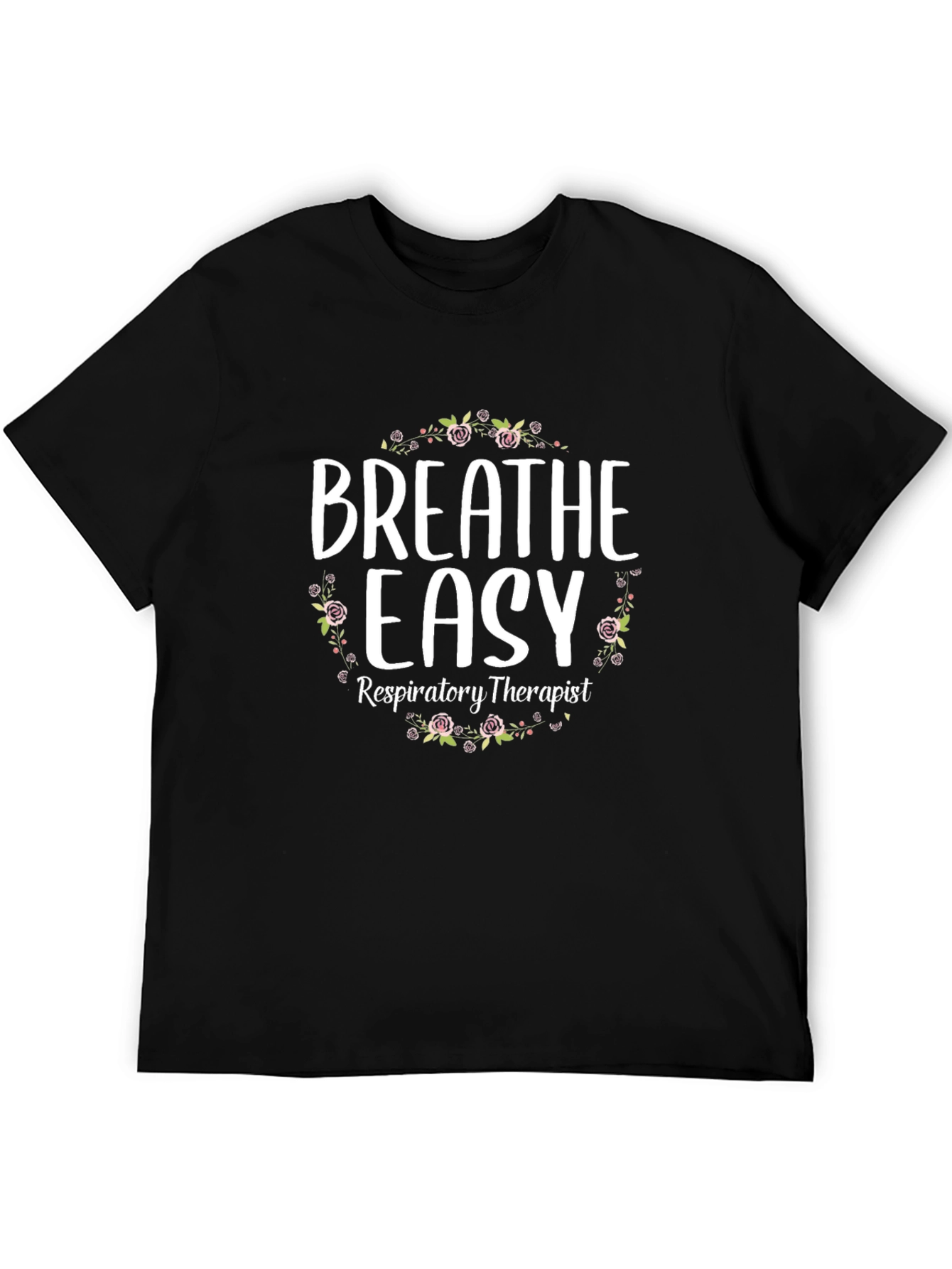 Black Breathe Easy Respiratory Therapist T-Shirt view 5