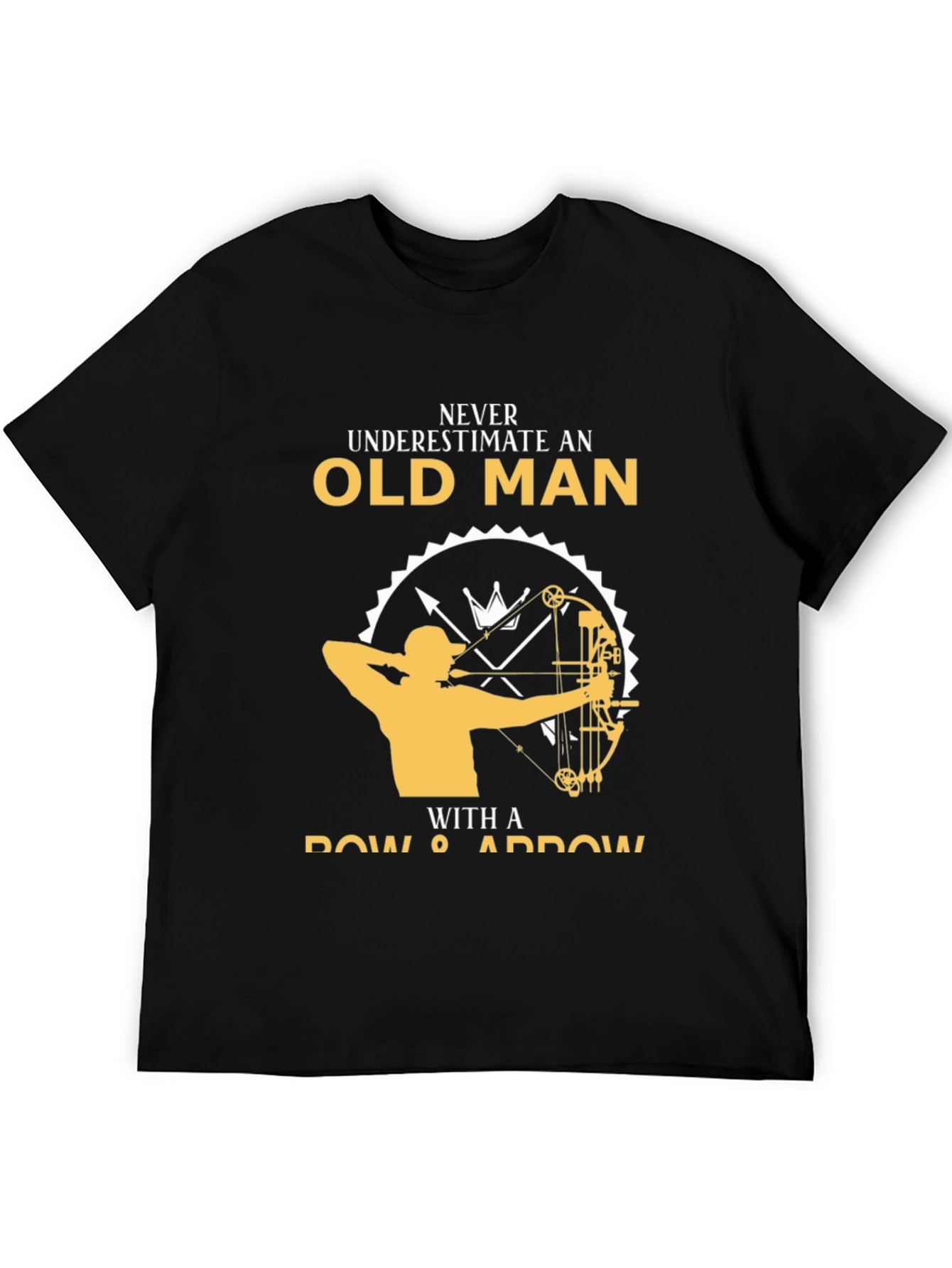 Black Never Underestimate Old Man T-Shirt view 5