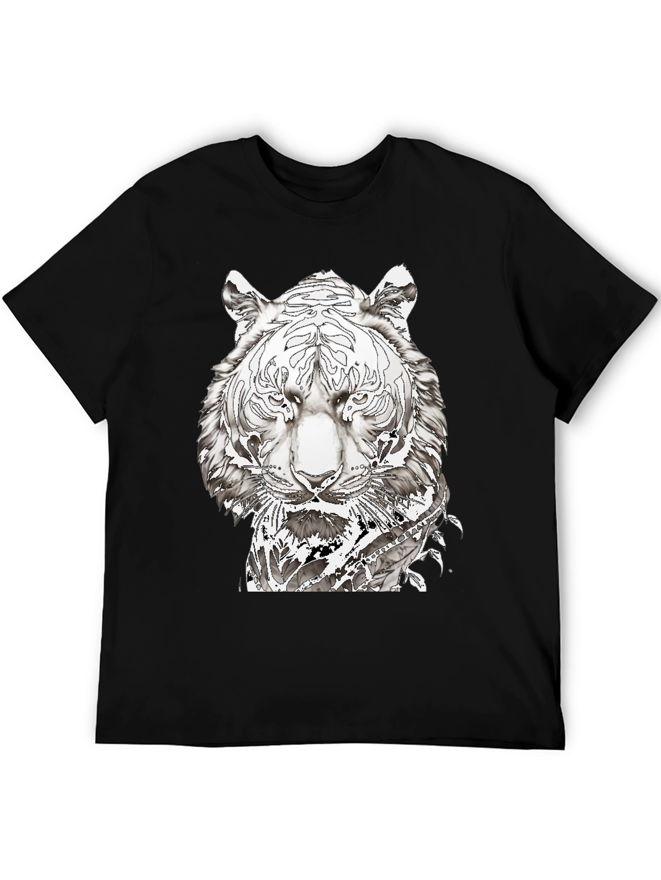 Black Black Tiger Graphic Print Tee view 5
