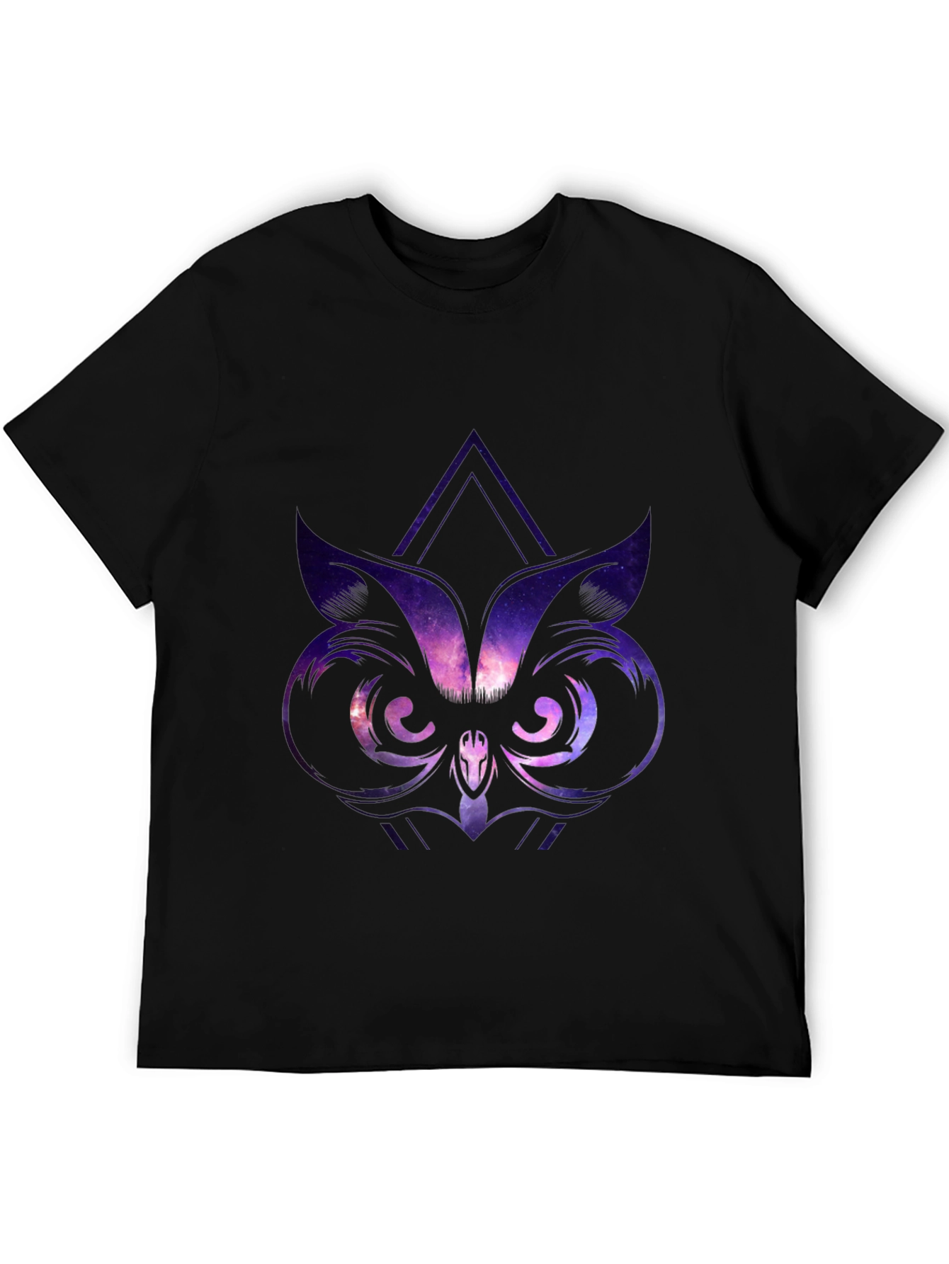 Black Galaxy Owl Graphic Tee - Black view 5