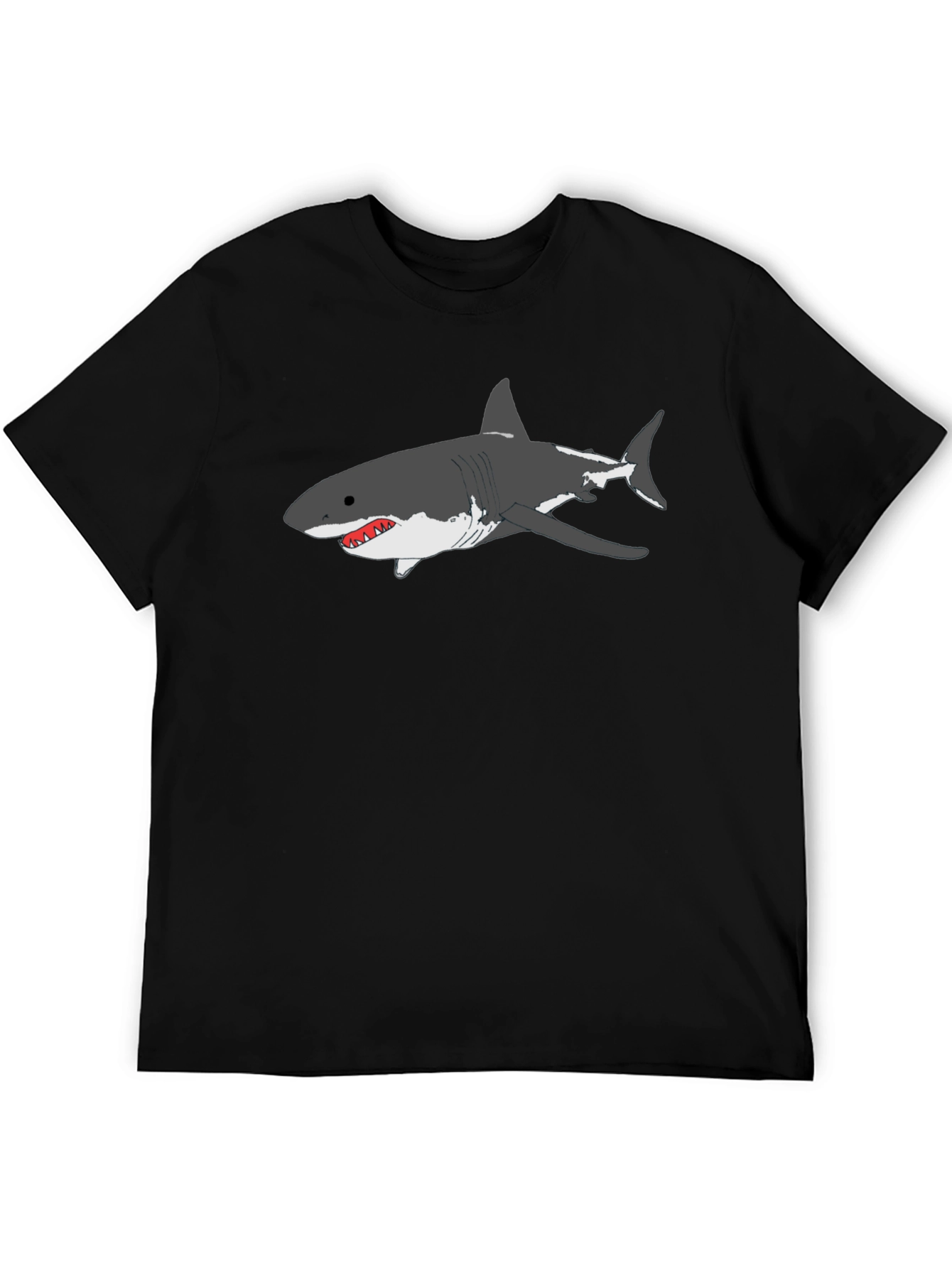 Black Shark Graphic Tee - Black Cotton T-Shirt view 5