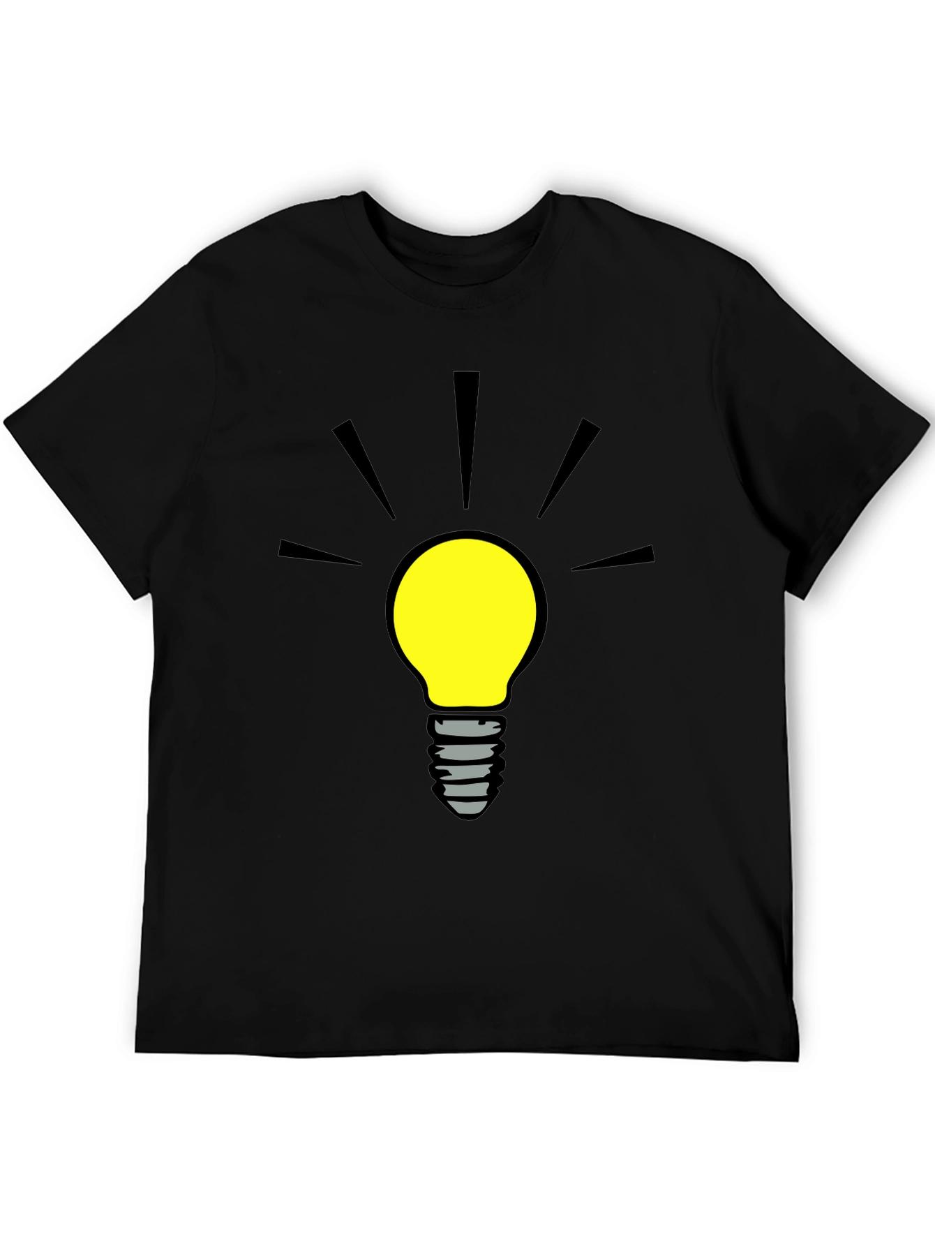 Black Bright Idea Graphic Tee - Black Cotton T-Shirt view 5