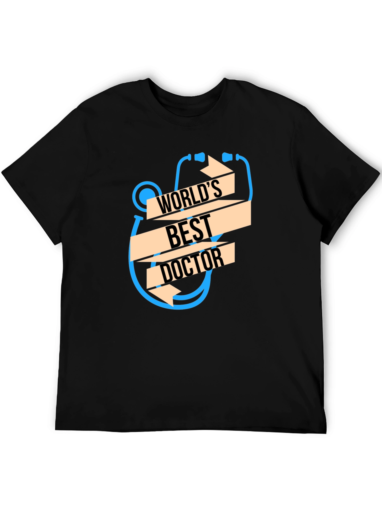 Black World's Best Doctor T-Shirt - Unique Stethoscope Design view 5
