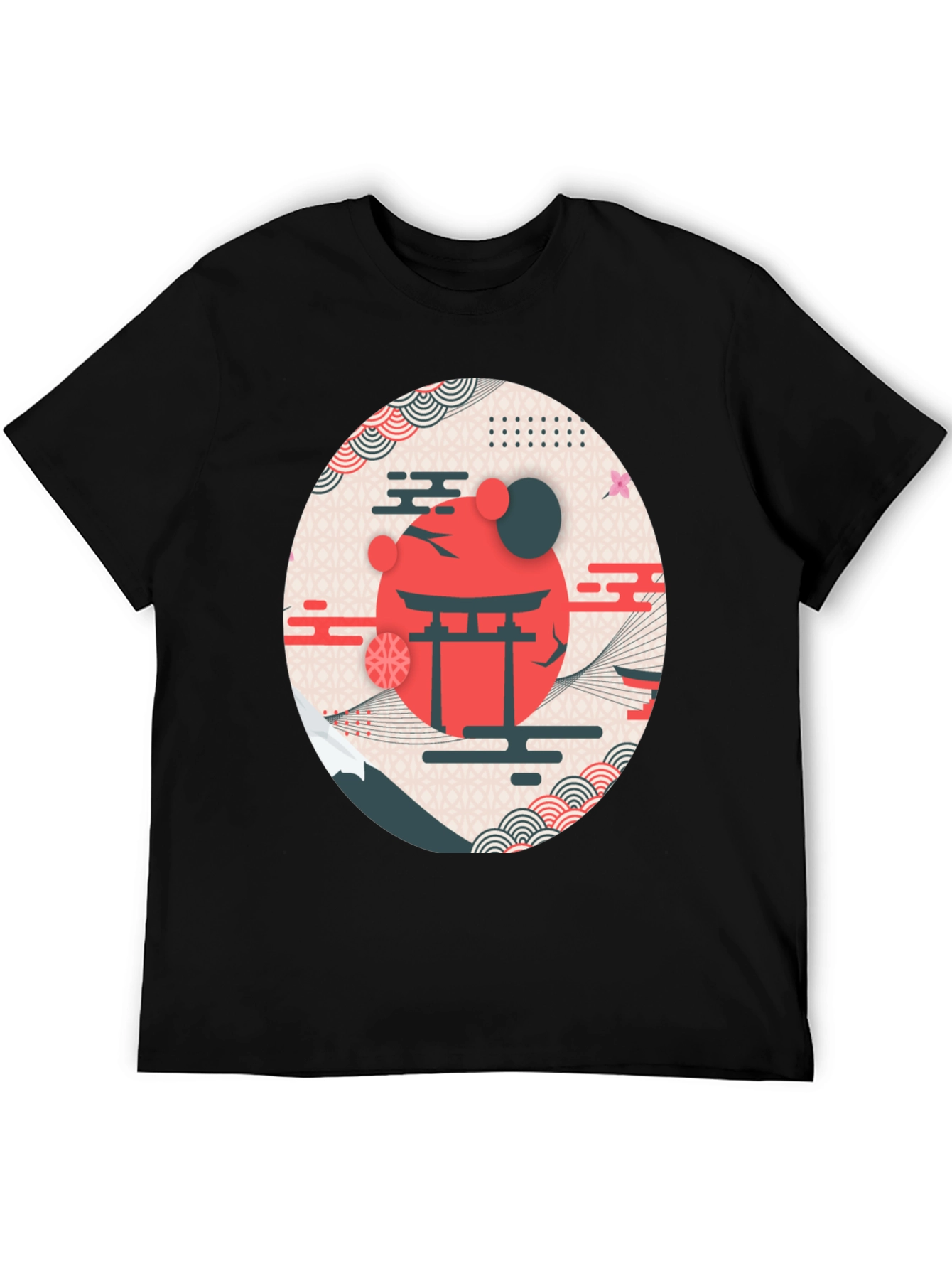 Black Japanese Inspired Graphic T-Shirt view 5