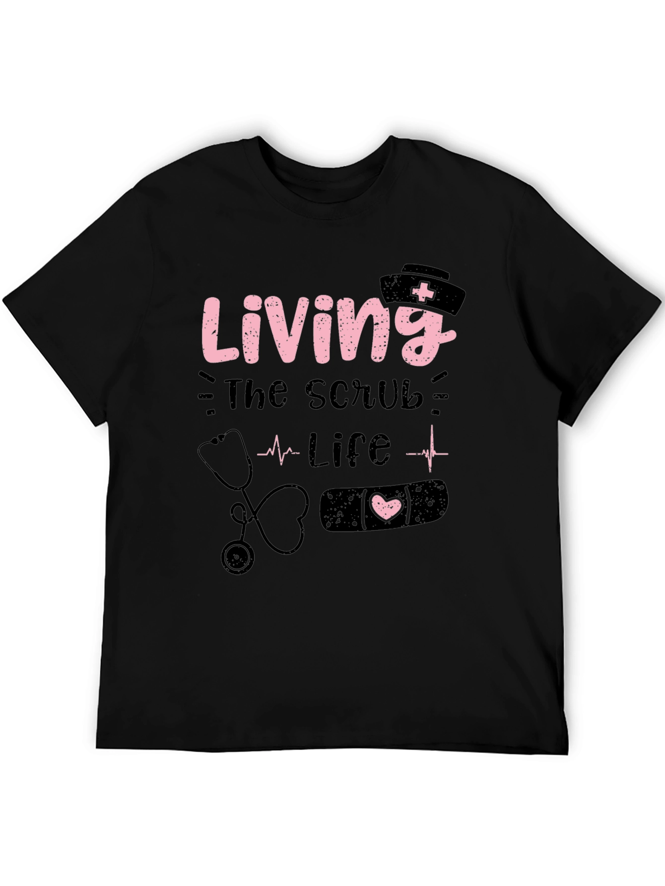 Black Living The Scrub Life T-Shirt - Nurse Gift view 5