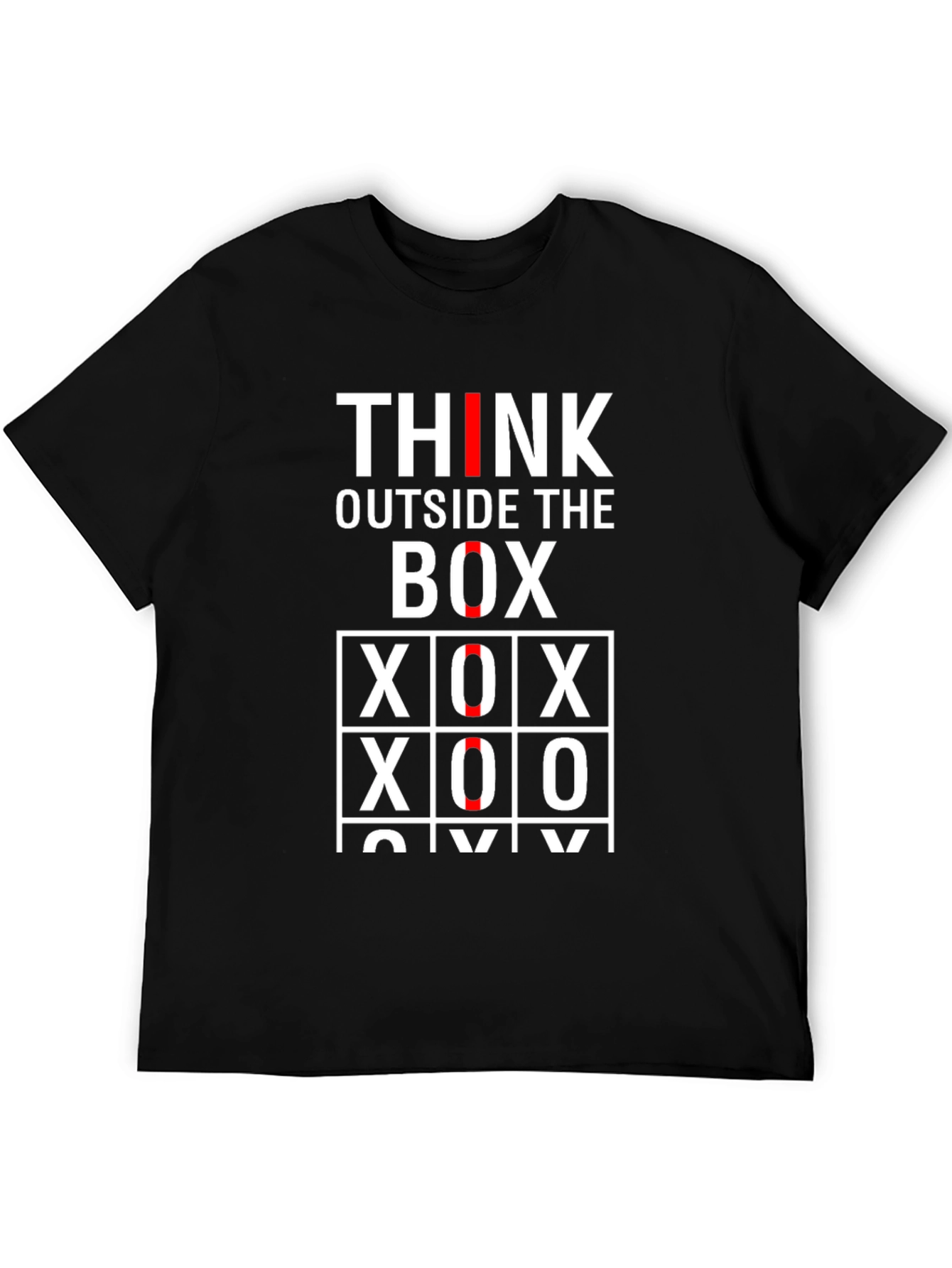 Black Think Outside the Box Tic-Tac-Toe Graphic Tee view 5