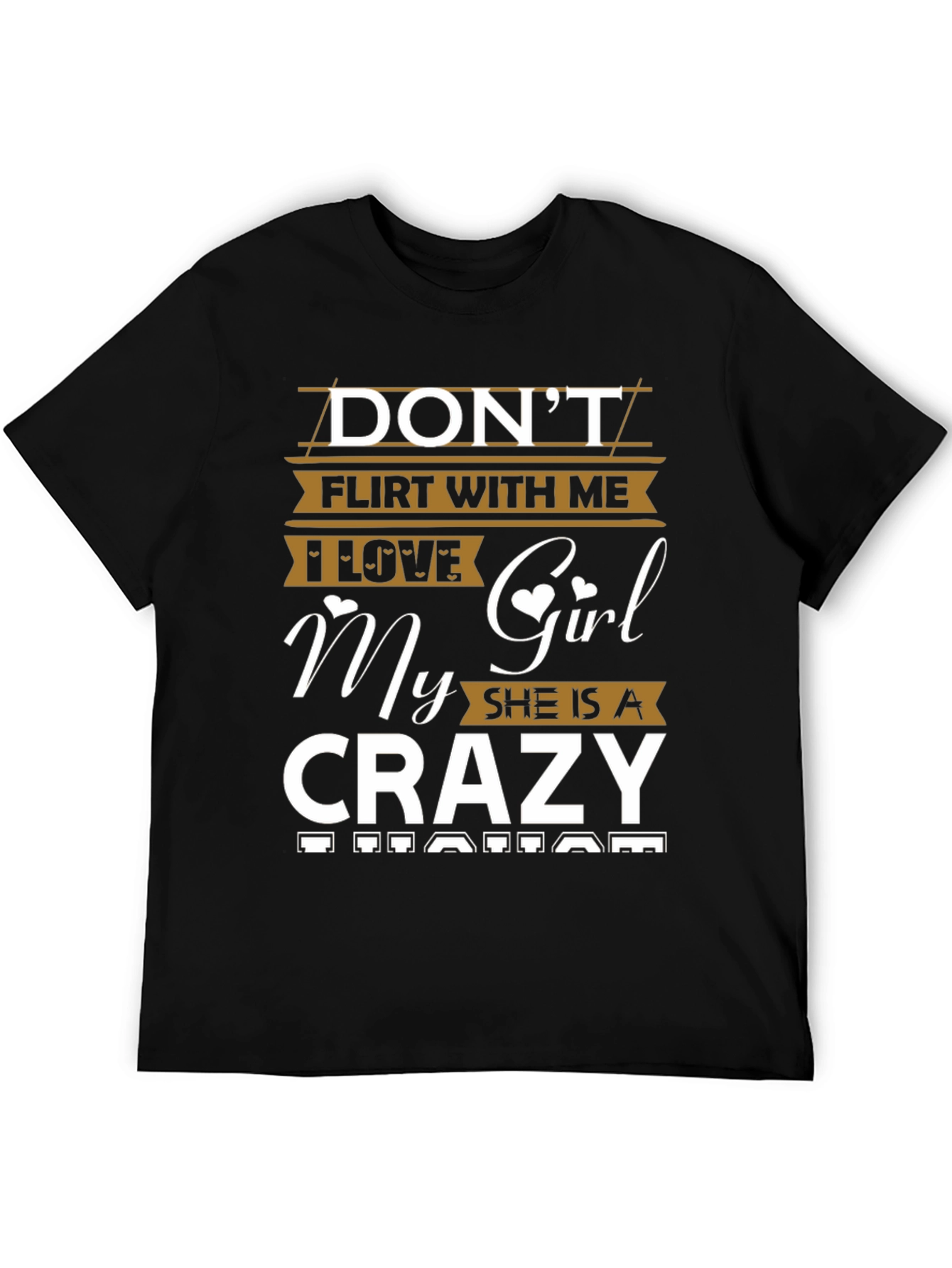 Black Don't Flirt With Me Funny Graphic Tee view 5