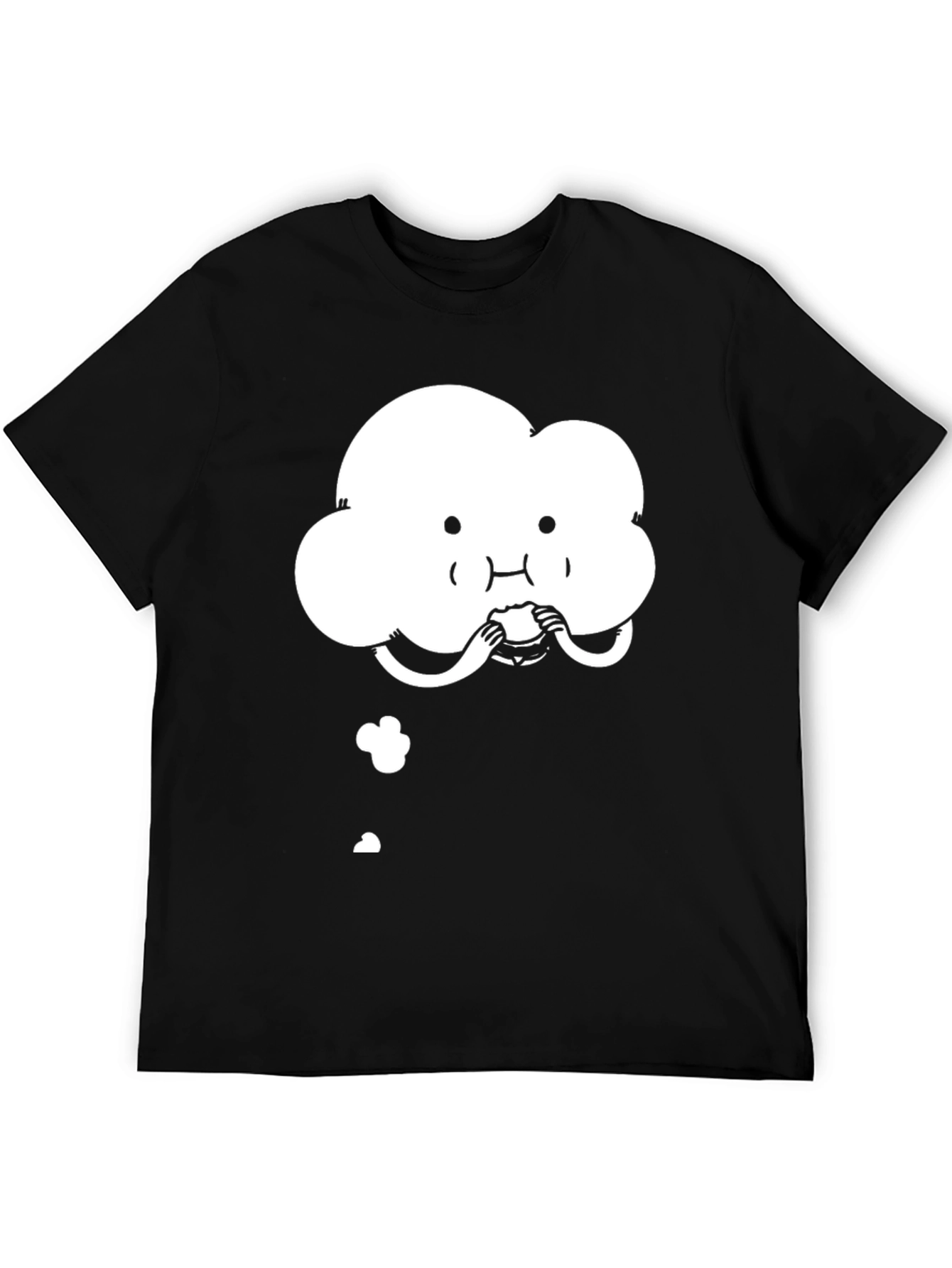 Black Cloud Eating Burger Black T-Shirt view 5