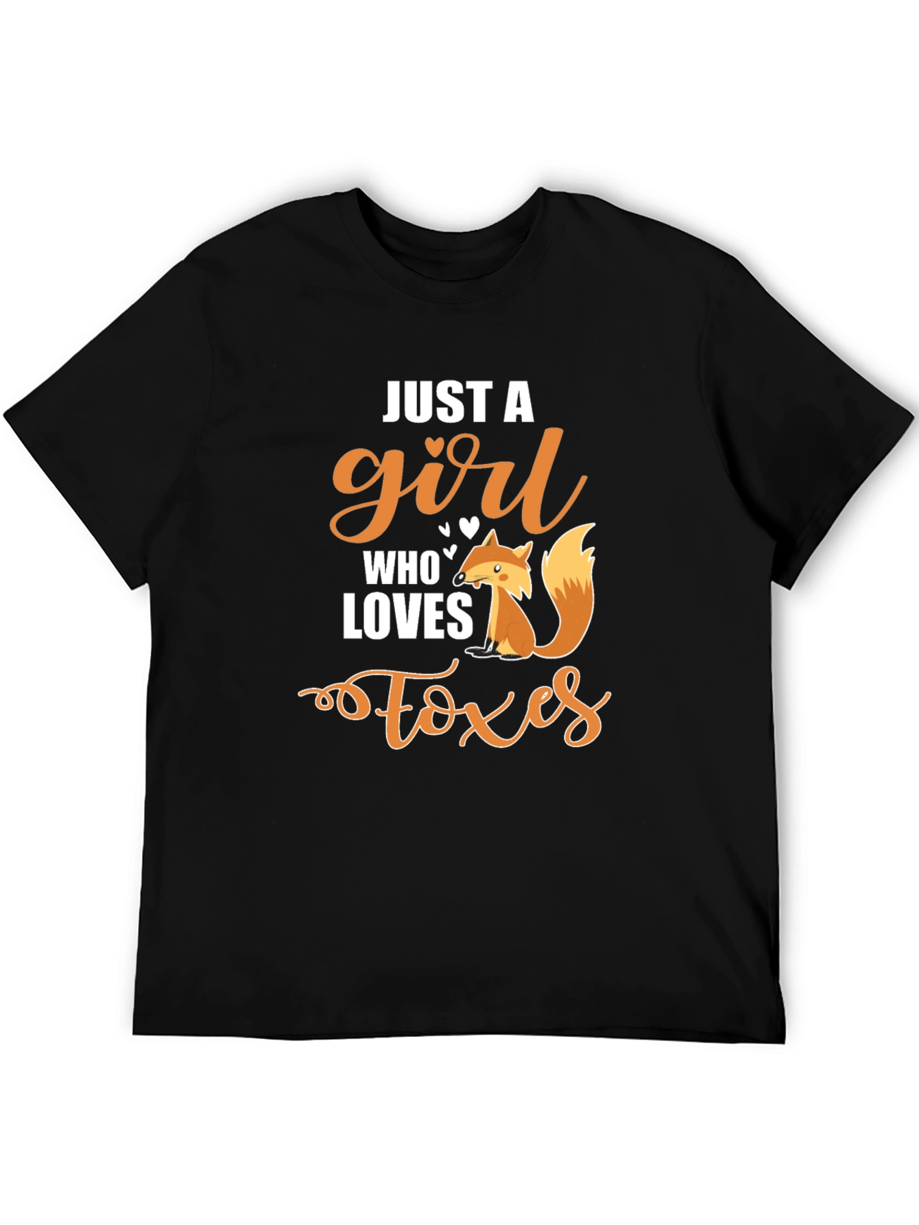 Black Just a Girl Who Loves Foxes Graphic Tee view 5