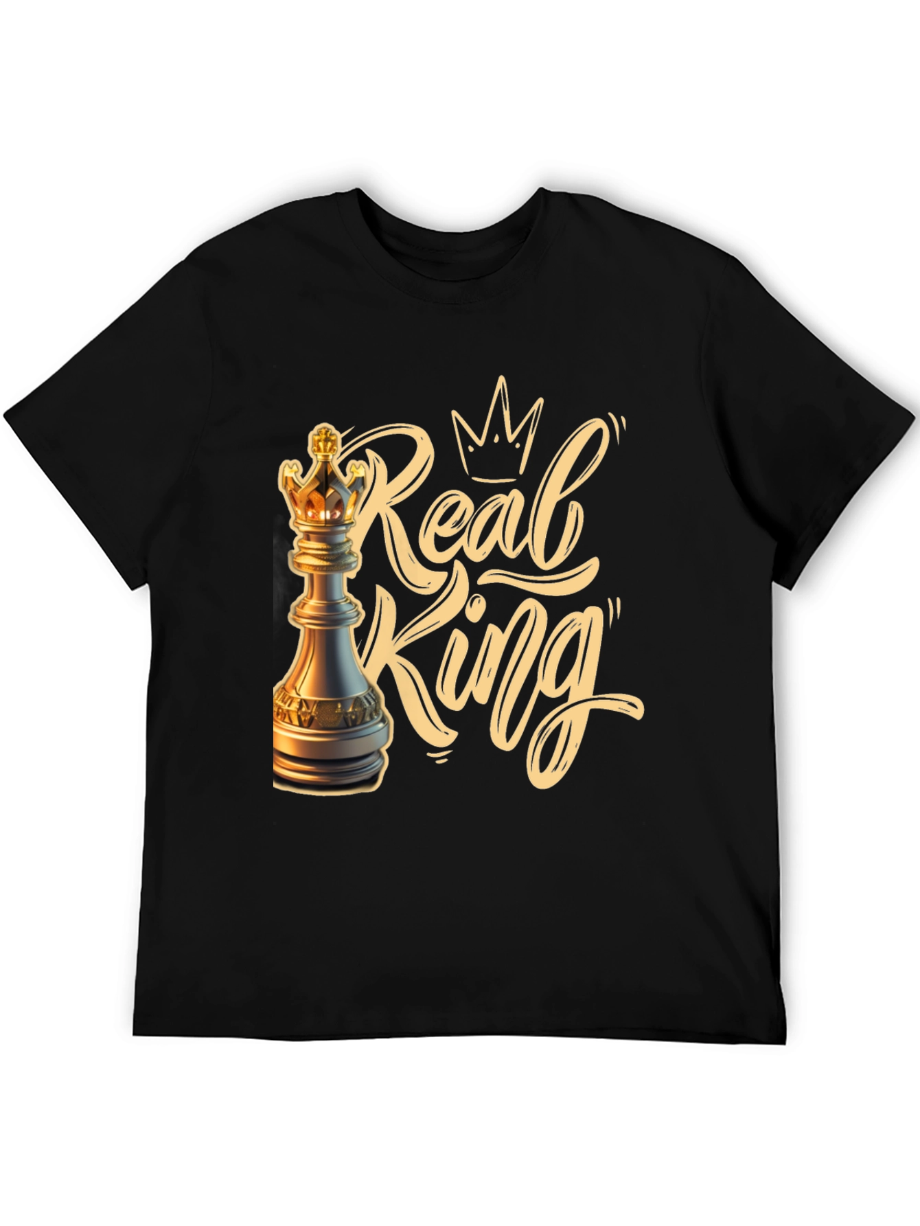 Black Real King Chess T-Shirt view 5
