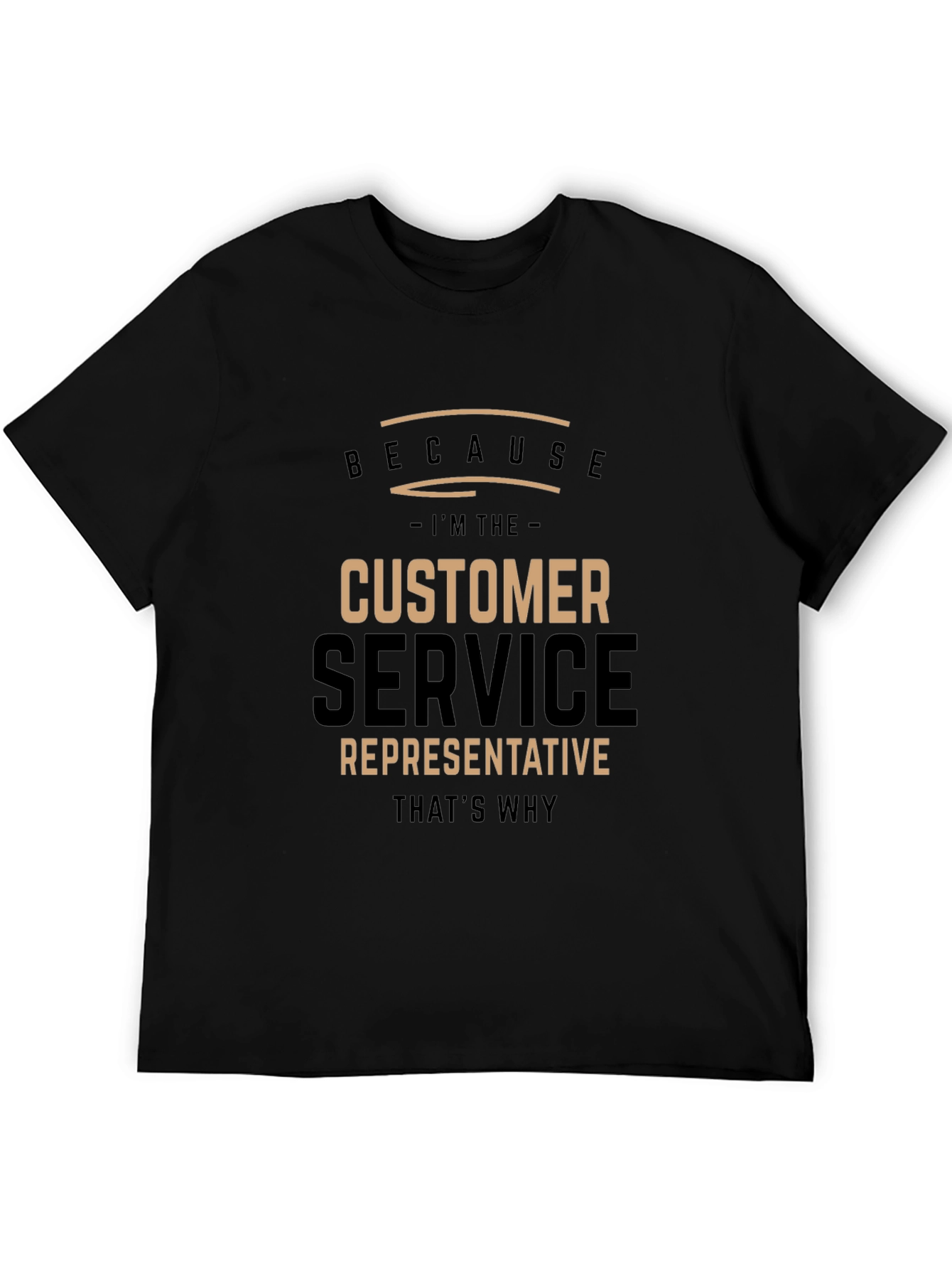 Black Customer Service Representative Black T-Shirt view 5