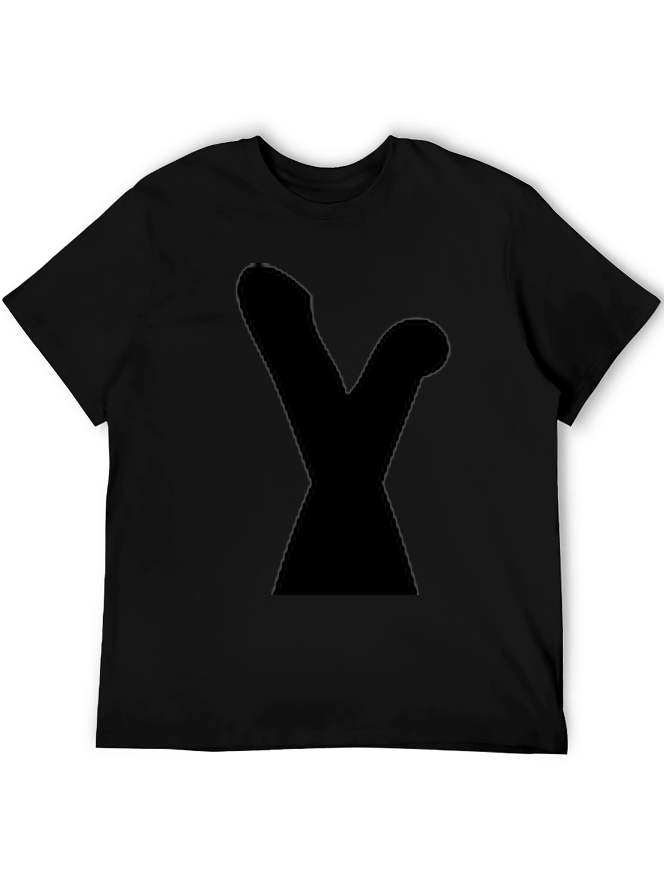 Black Men's Graphic Tee - Bold Black Silhouette view 5