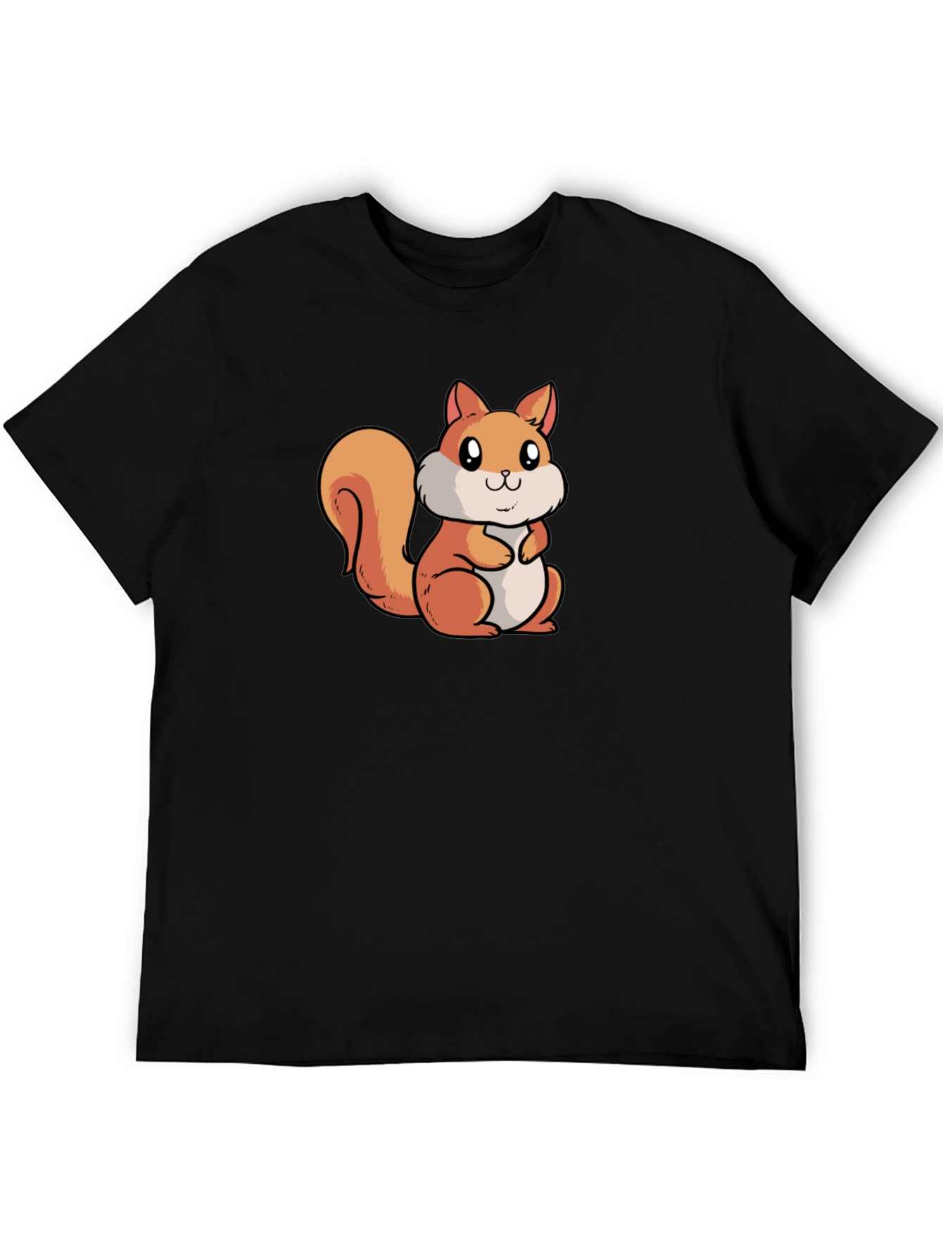 Black Cute Squirrel Graphic Tee - Black view 5