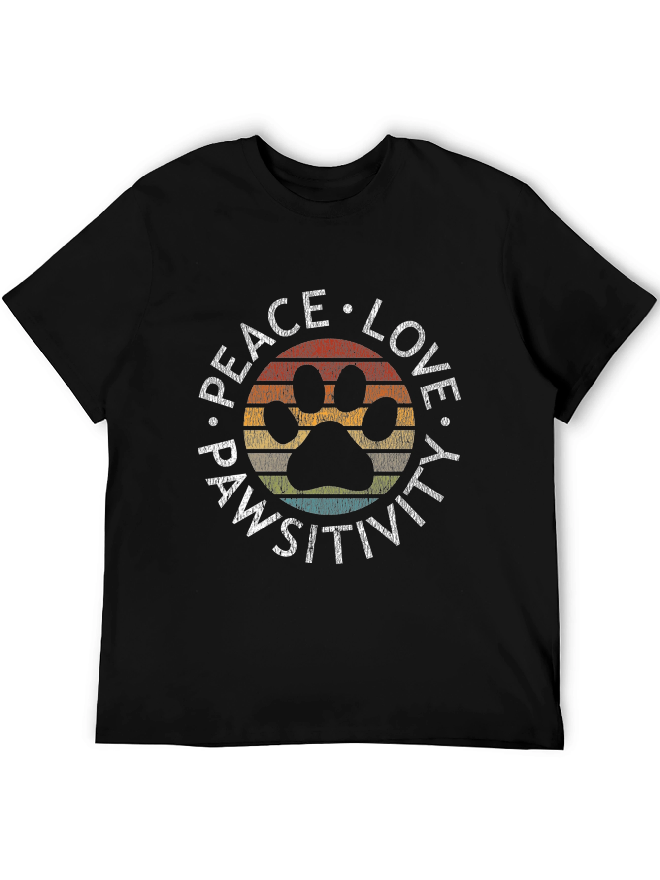 Black Peace Love Pawsitivity Graphic Tee view 5