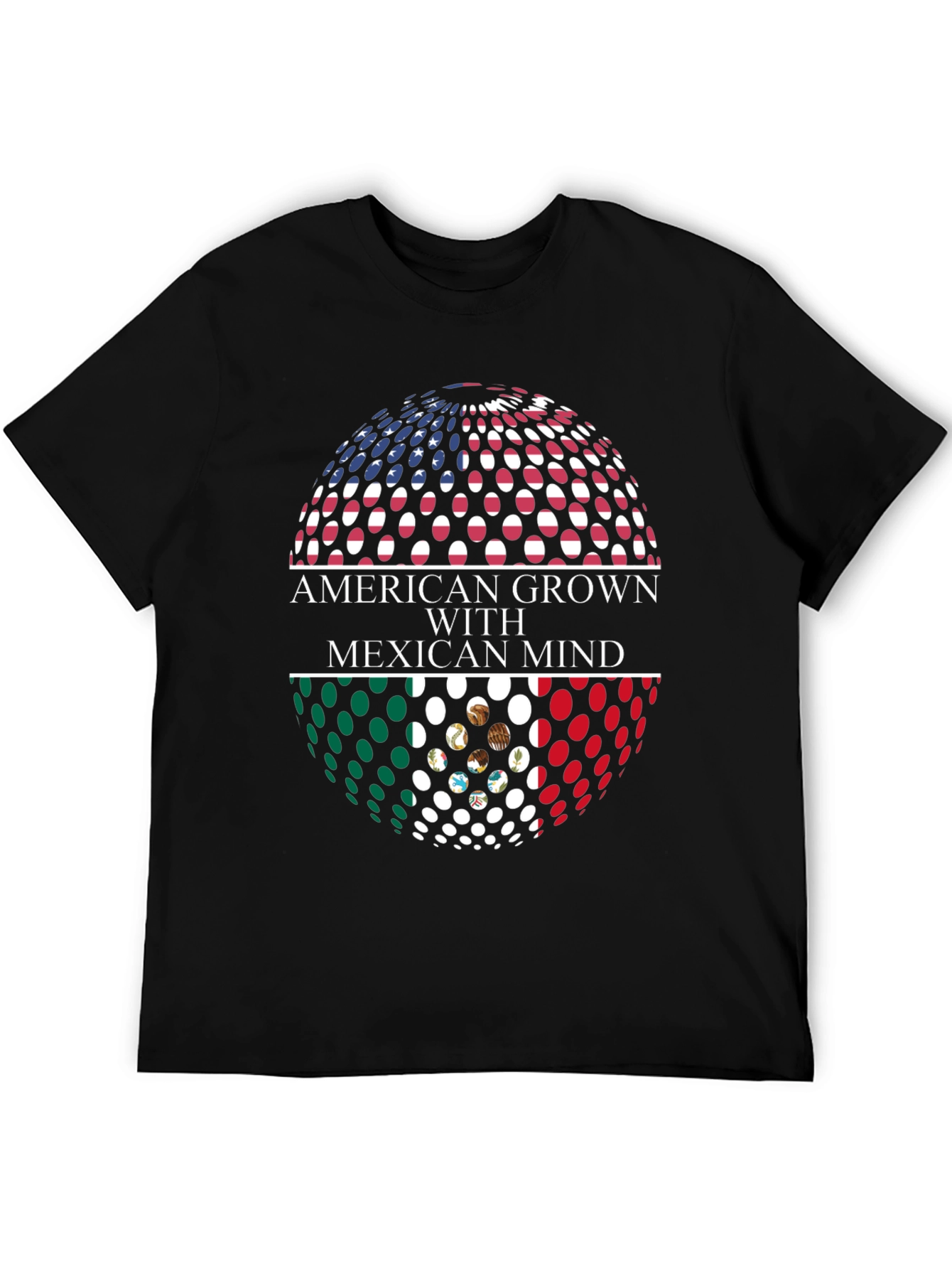 Black American Grown with Mexican Mind Graphic T-Shirt view 5