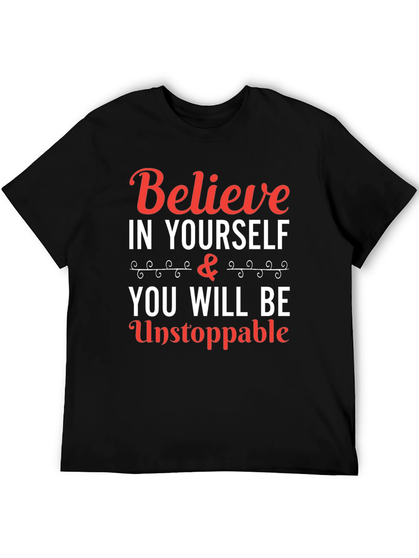 Black Believe in Yourself T-Shirt - Inspirational Graphic Tee view 5