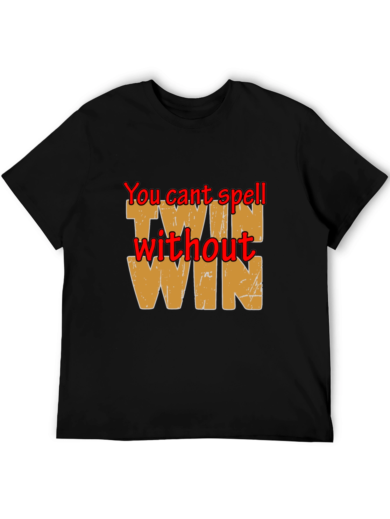 Black Twin Win T-Shirt - Funny Graphic Tee view 5