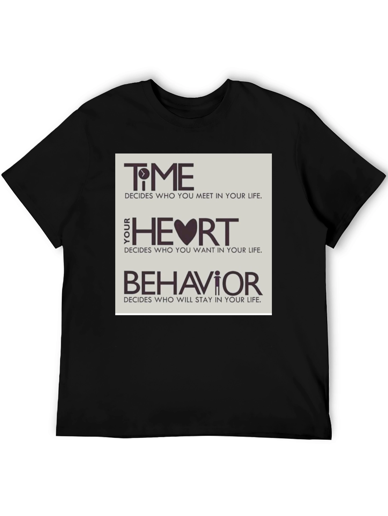 Black Time, Heart, & Behavior Graphic Tee view 5