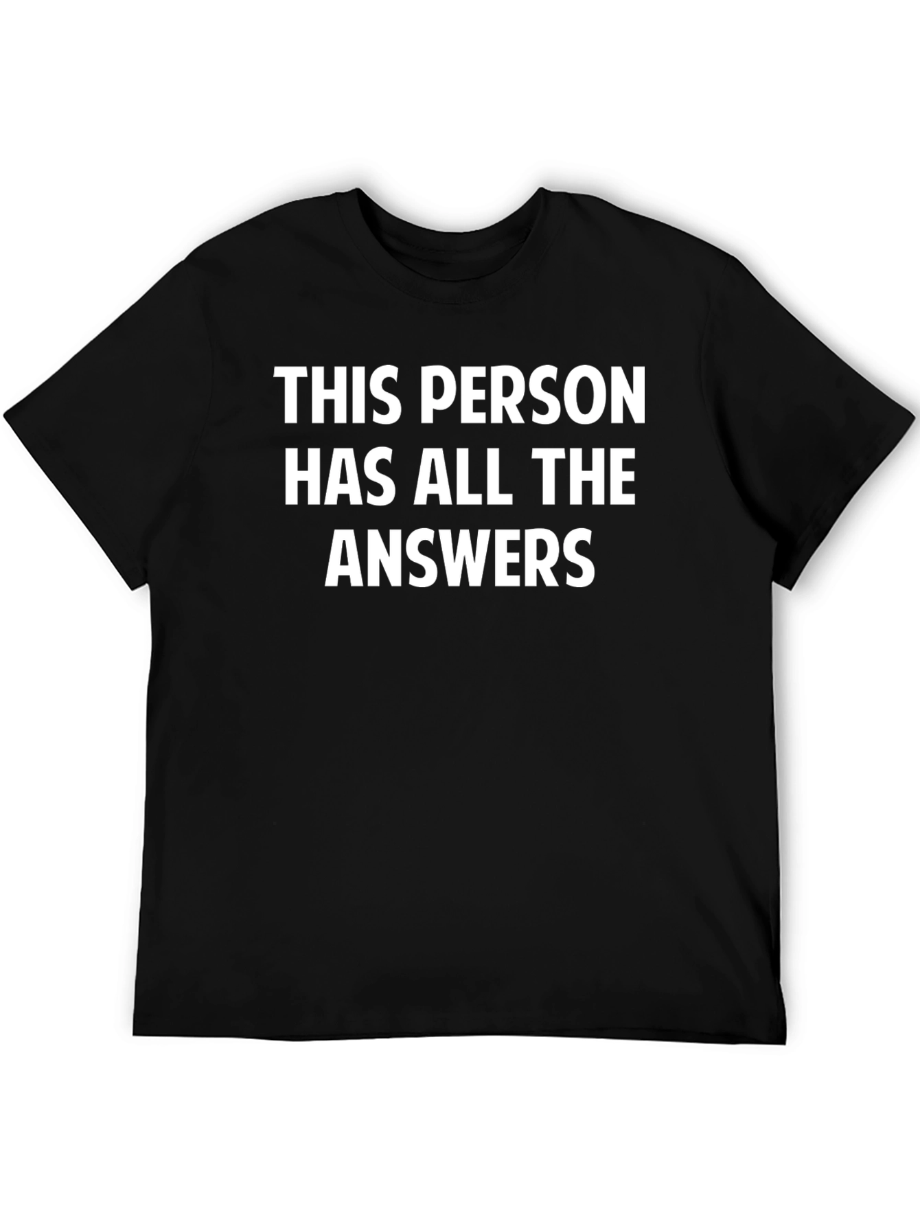 Black Funny "The Answers" Black Graphic Tee view 5
