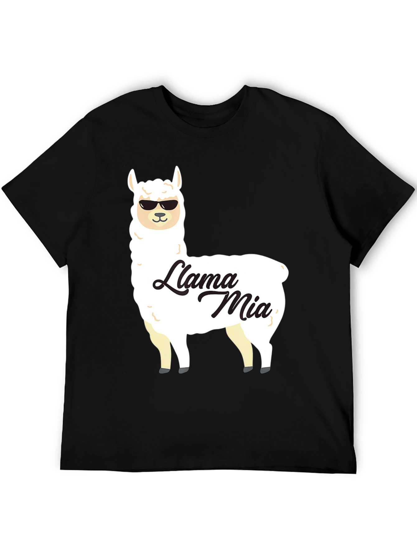 Black Llama Mia Graphic T-Shirt - Funny Animal Tee view 5