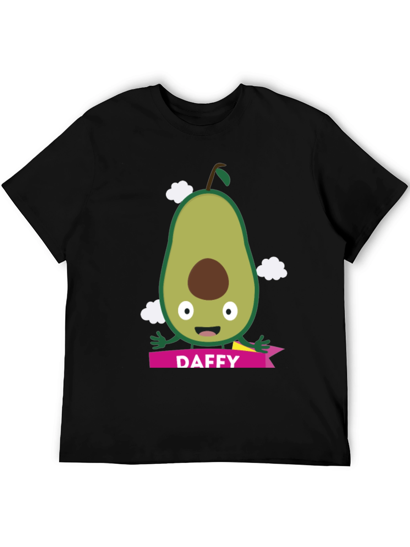 Black Funny Avocado Cartoon T-Shirt view 5