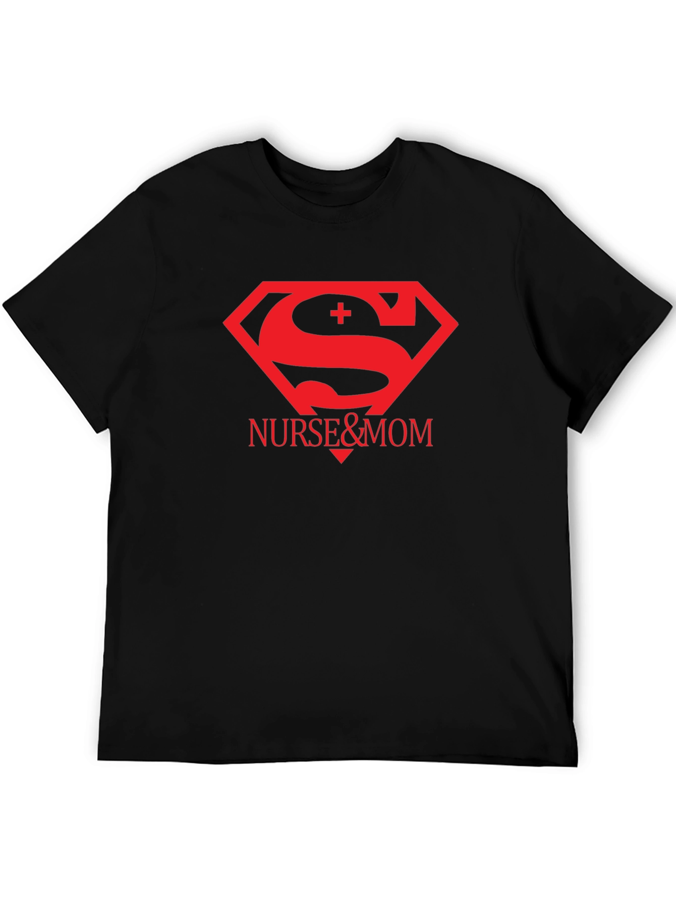 Black Nurse & Mom Superhero T-Shirt view 5