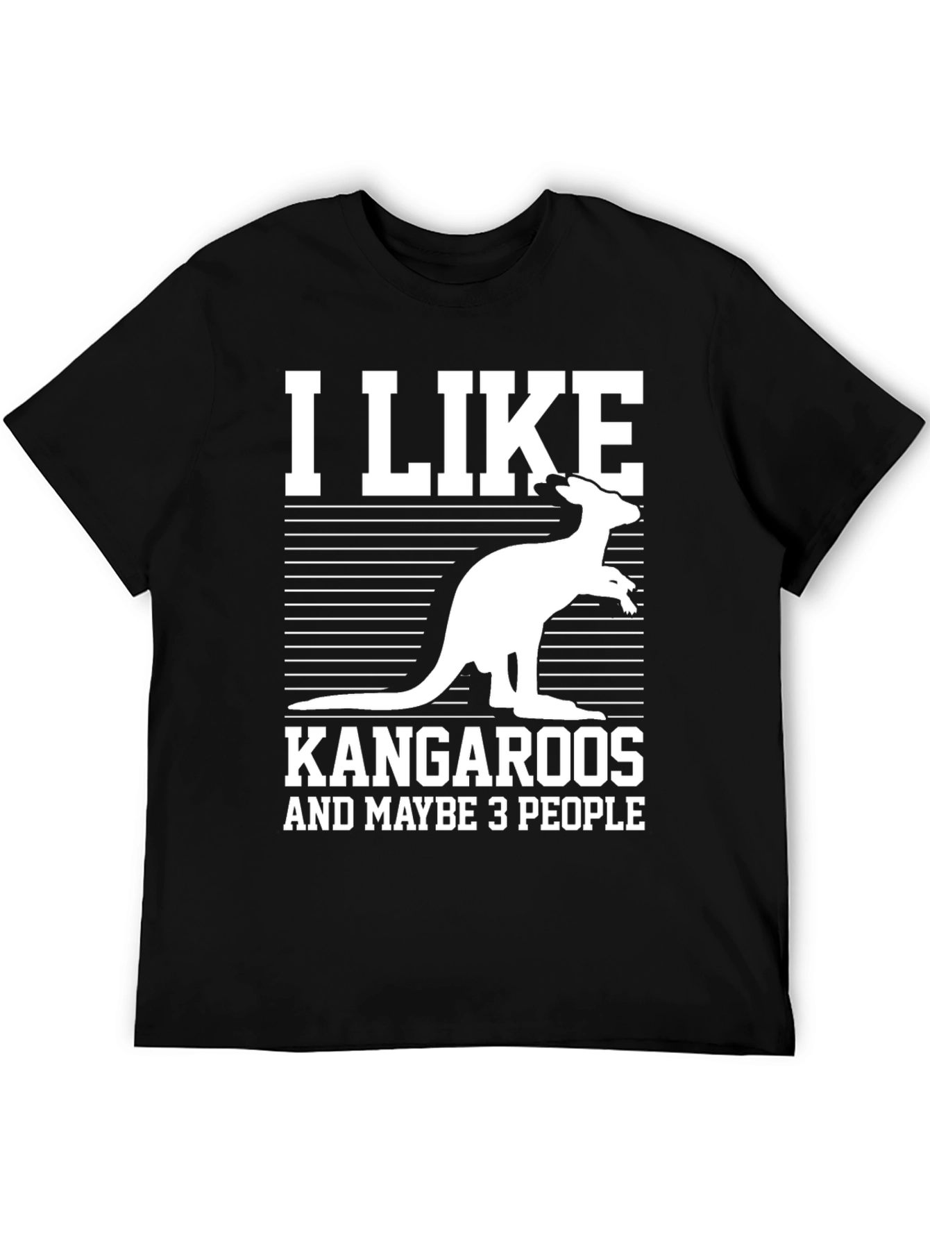 Black I Like Kangaroos and Maybe 3 People T-Shirt view 5