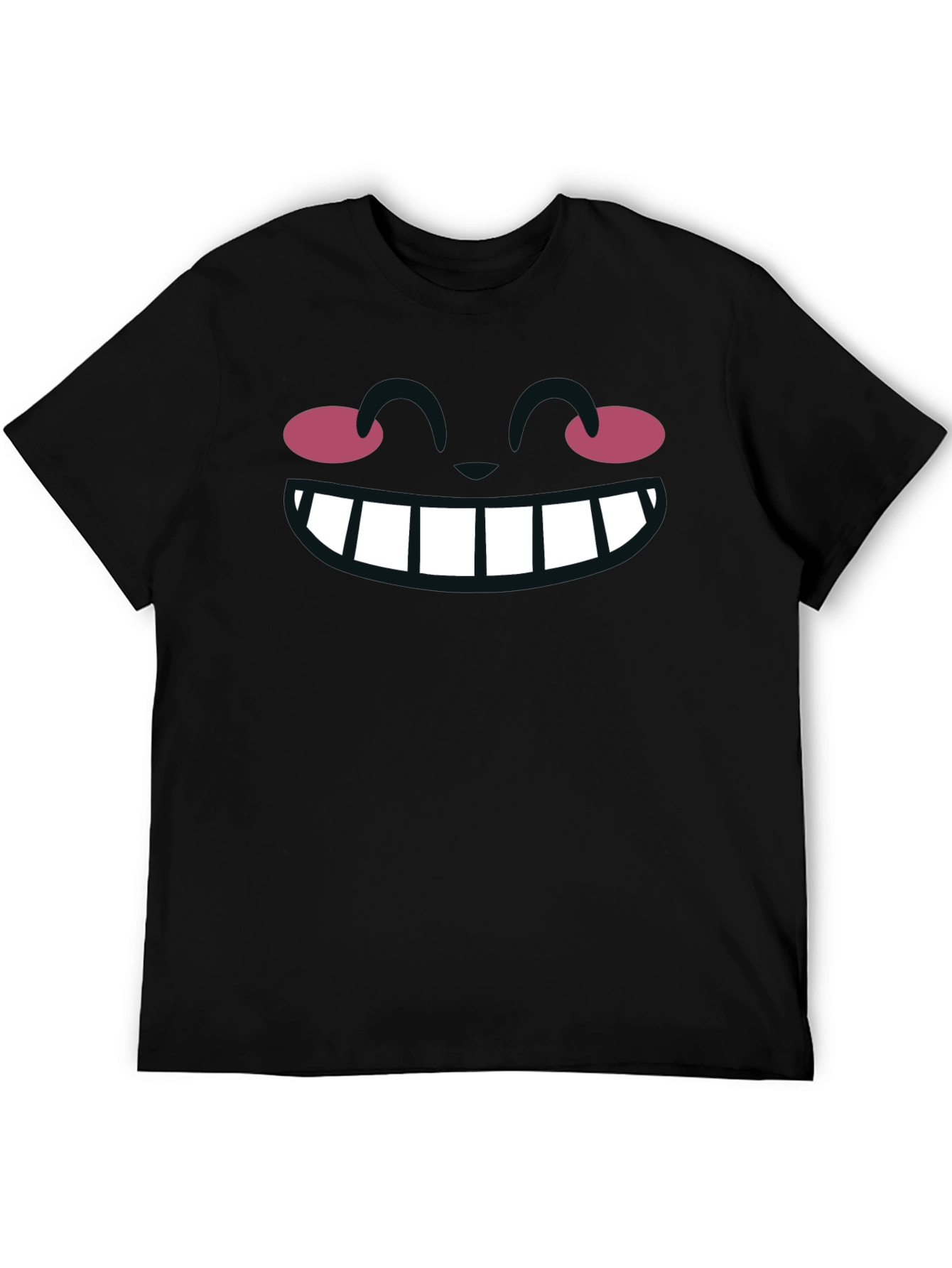 Black Funny Cartoon Face Graphic T-Shirt view 5