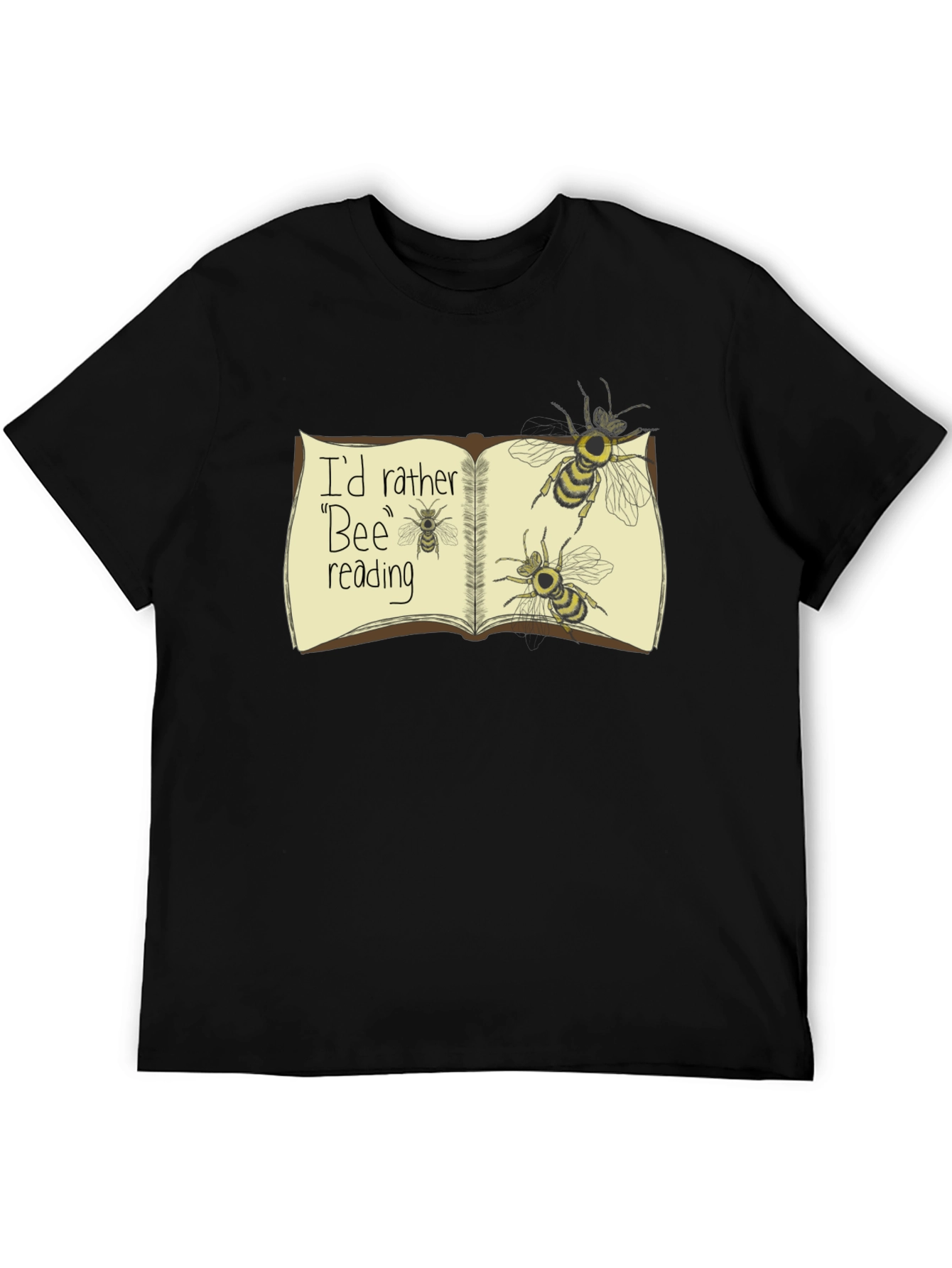 Black Bee Reading T-Shirt Funny Book Lover Tee view 5